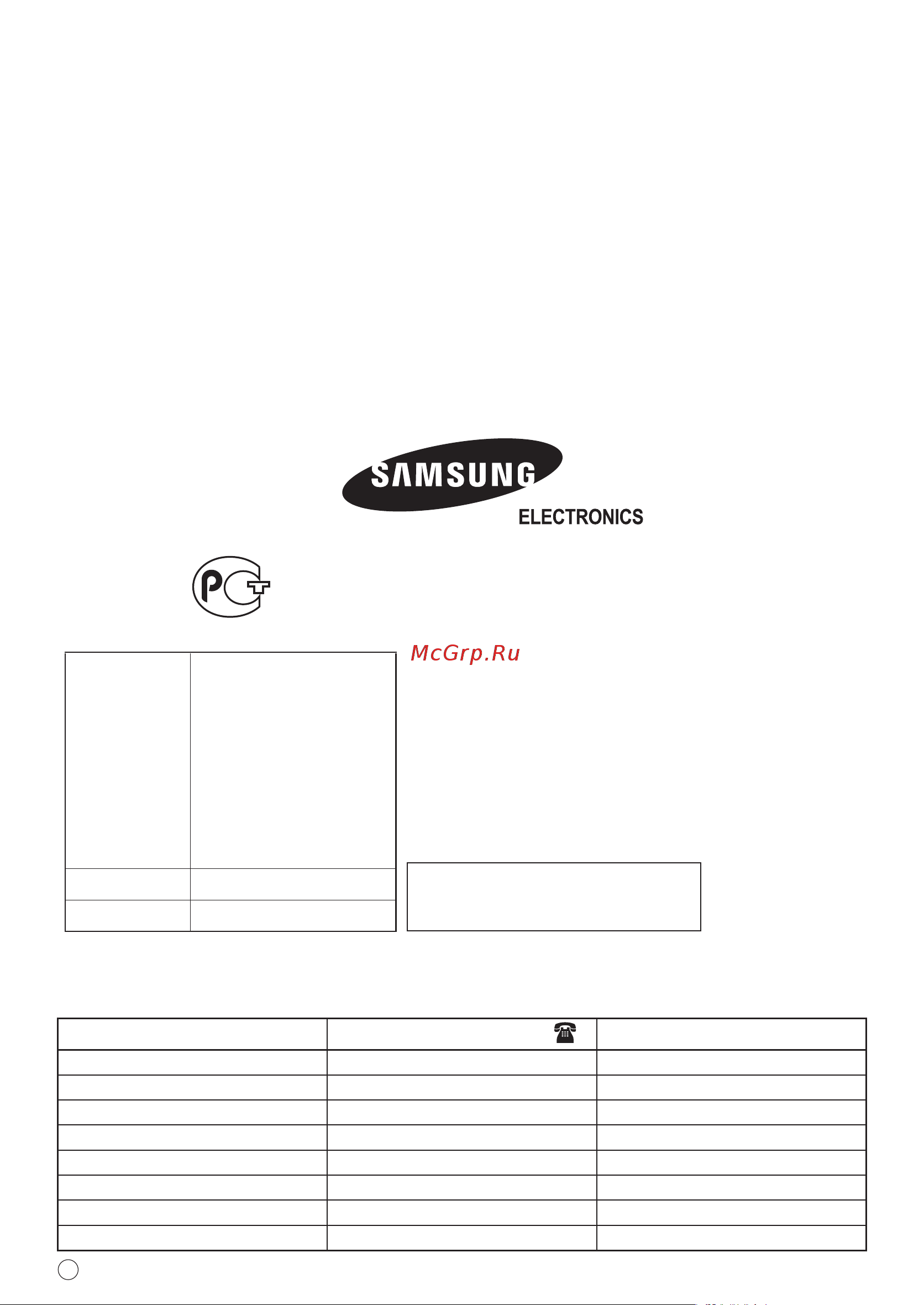 Samsung AQ09SAX [24/24] Contact samsung world wide