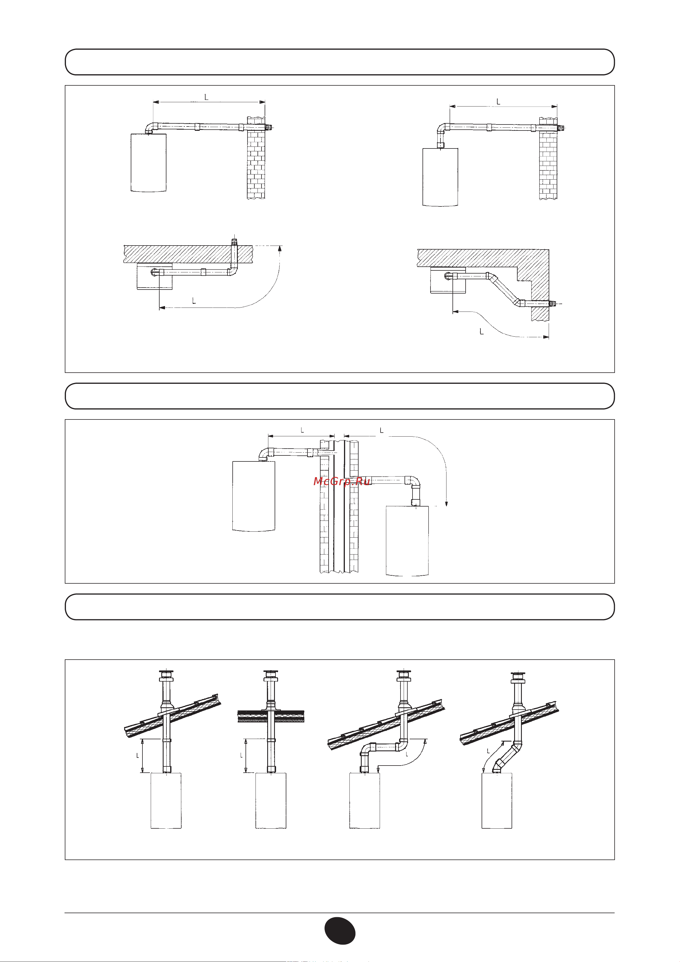 Baxi LUNA-3 Comfort COMBI [17/45] Варианты вертикальной установки наконечника дымохода