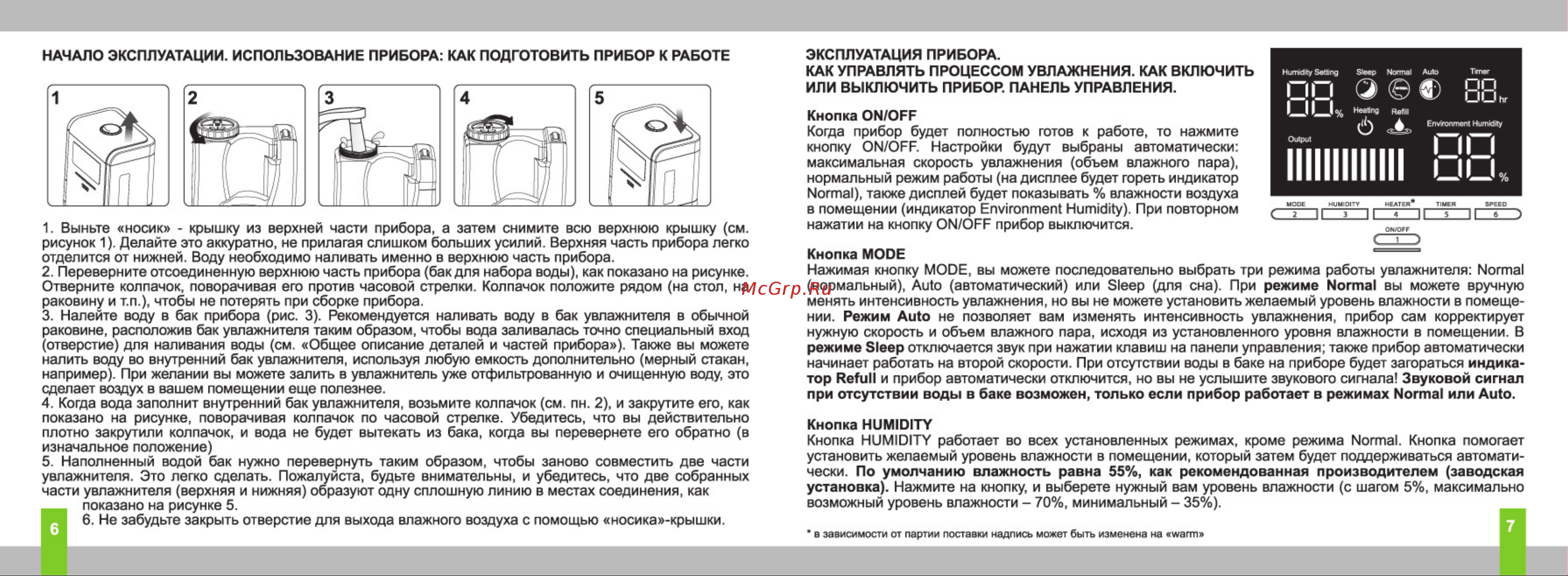 Timberk THU 30UF C Руководство по эксплуатации онлайн [4/6] 707211
