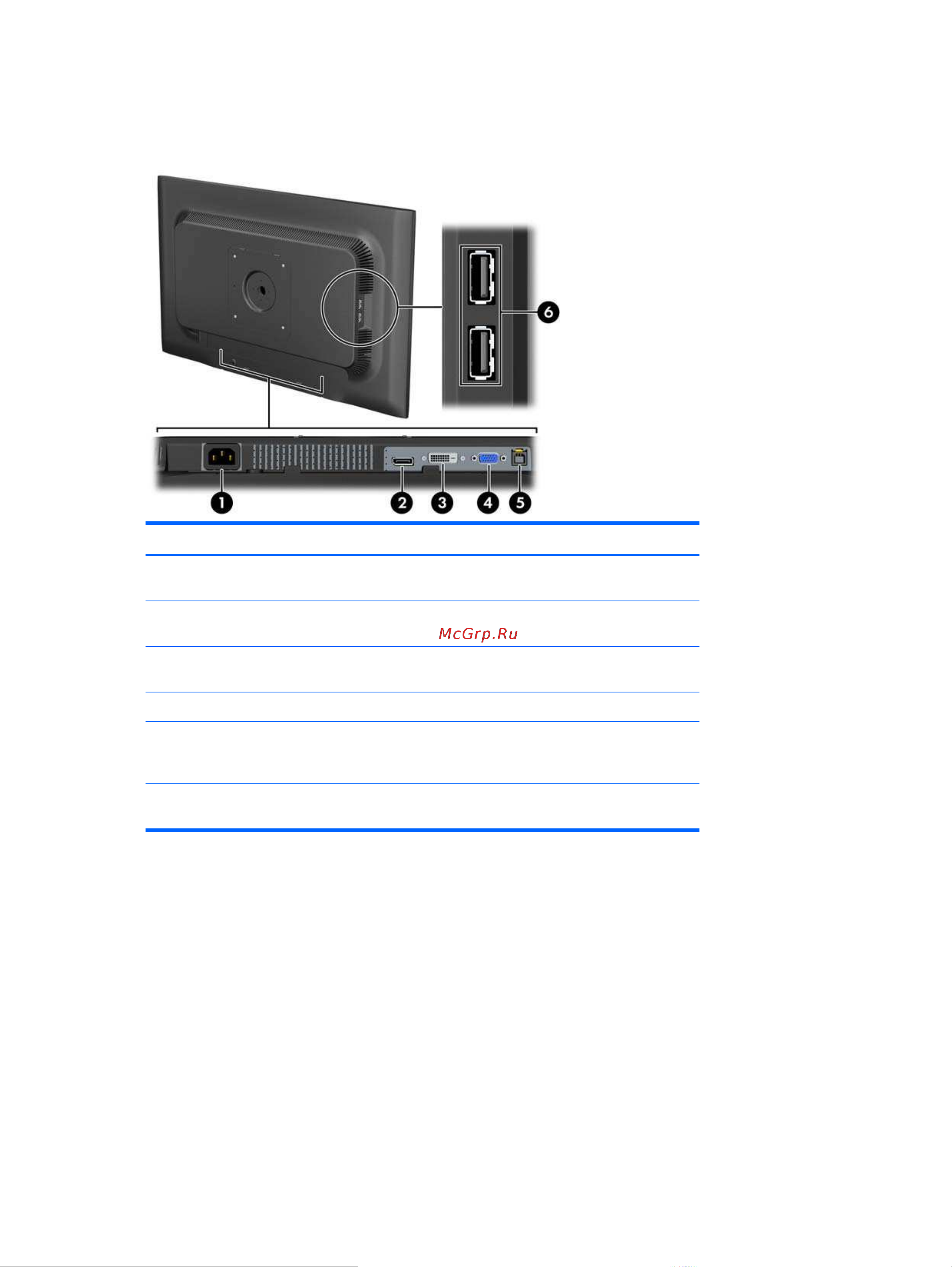HP ZR2330w [10/25] Тыльные части
