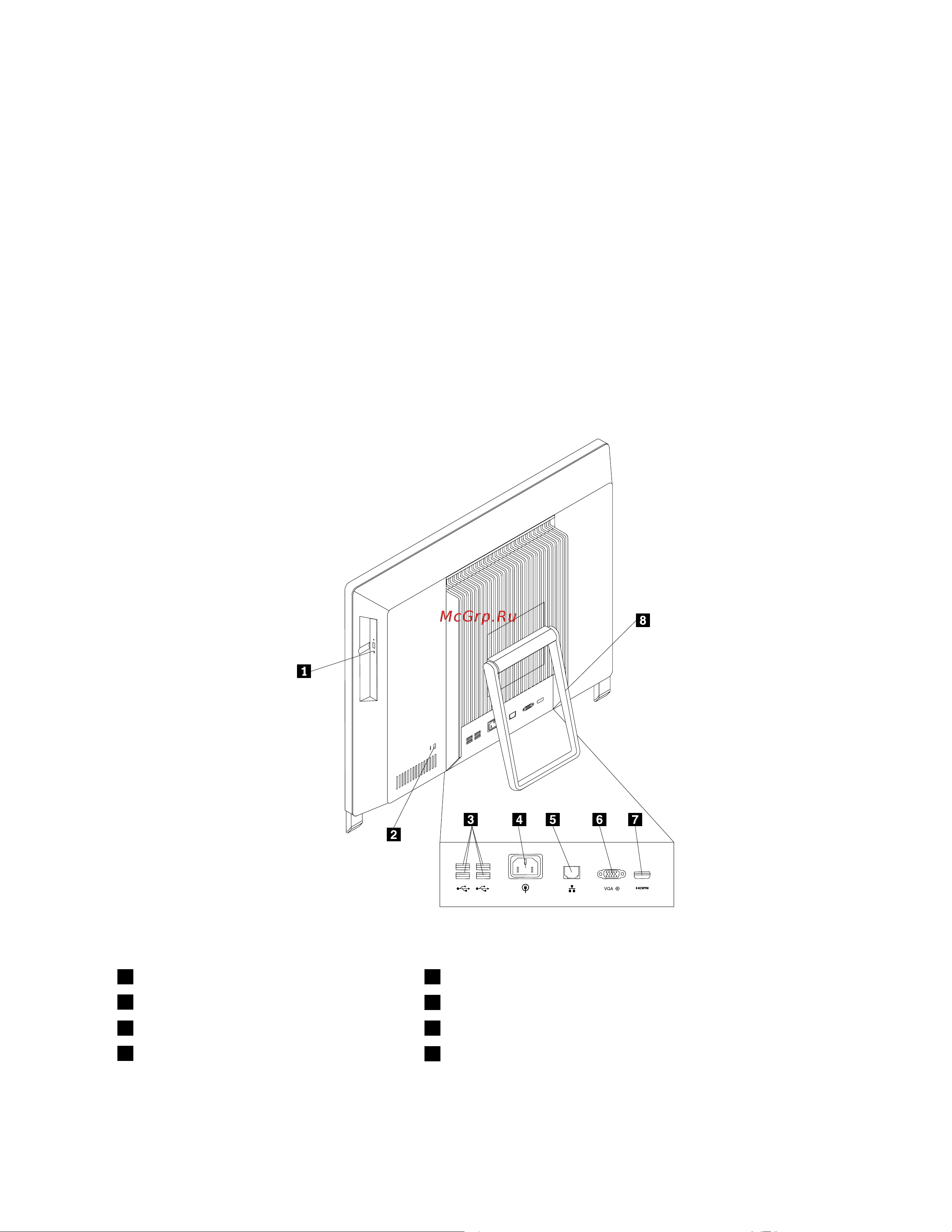 Lenovo ThinkCentre Edge 91z [21/108] Расположение разъемов на задней панели компьютера