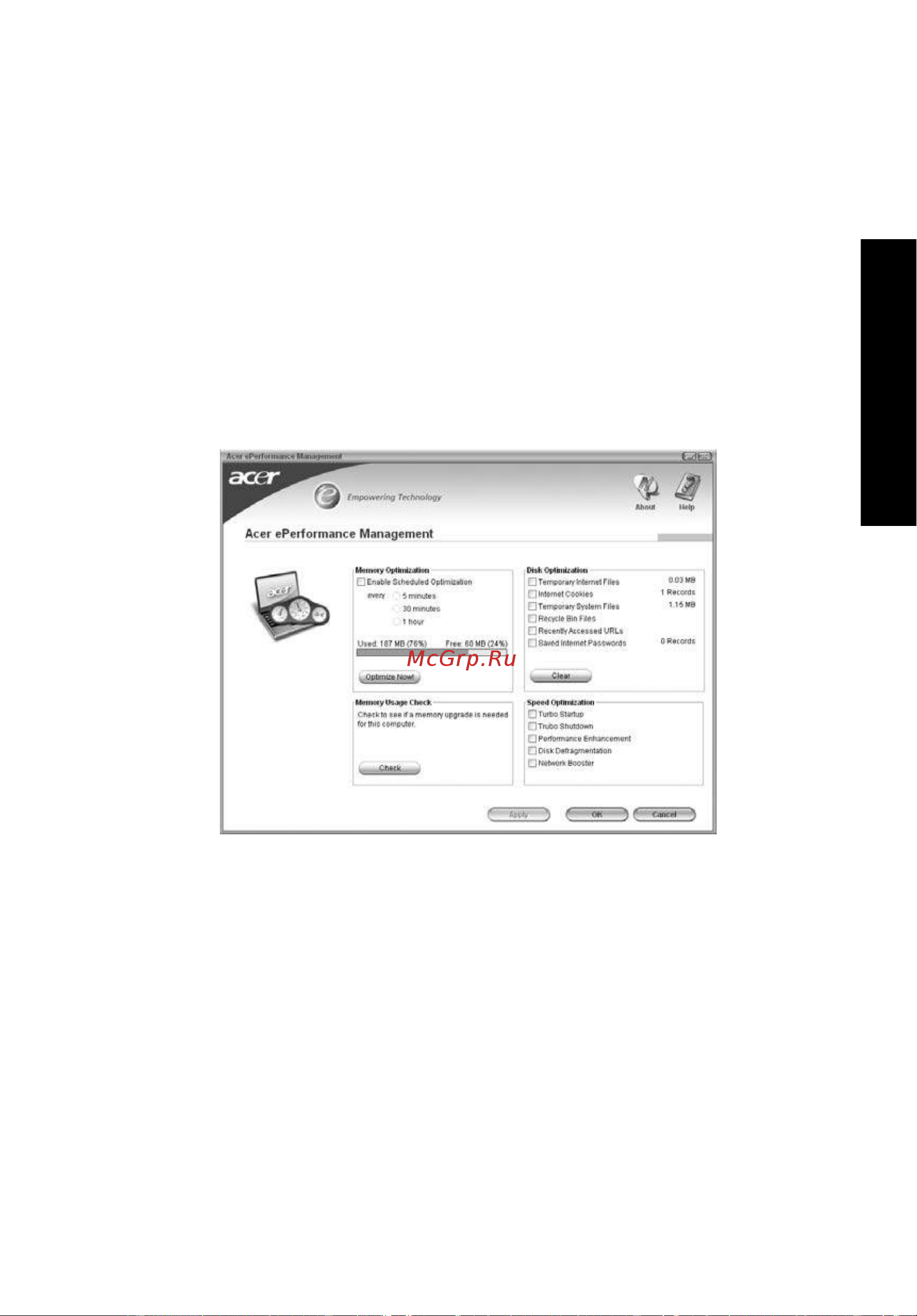 Acer Aspire 5670 [15/112] Acer eperformance management
