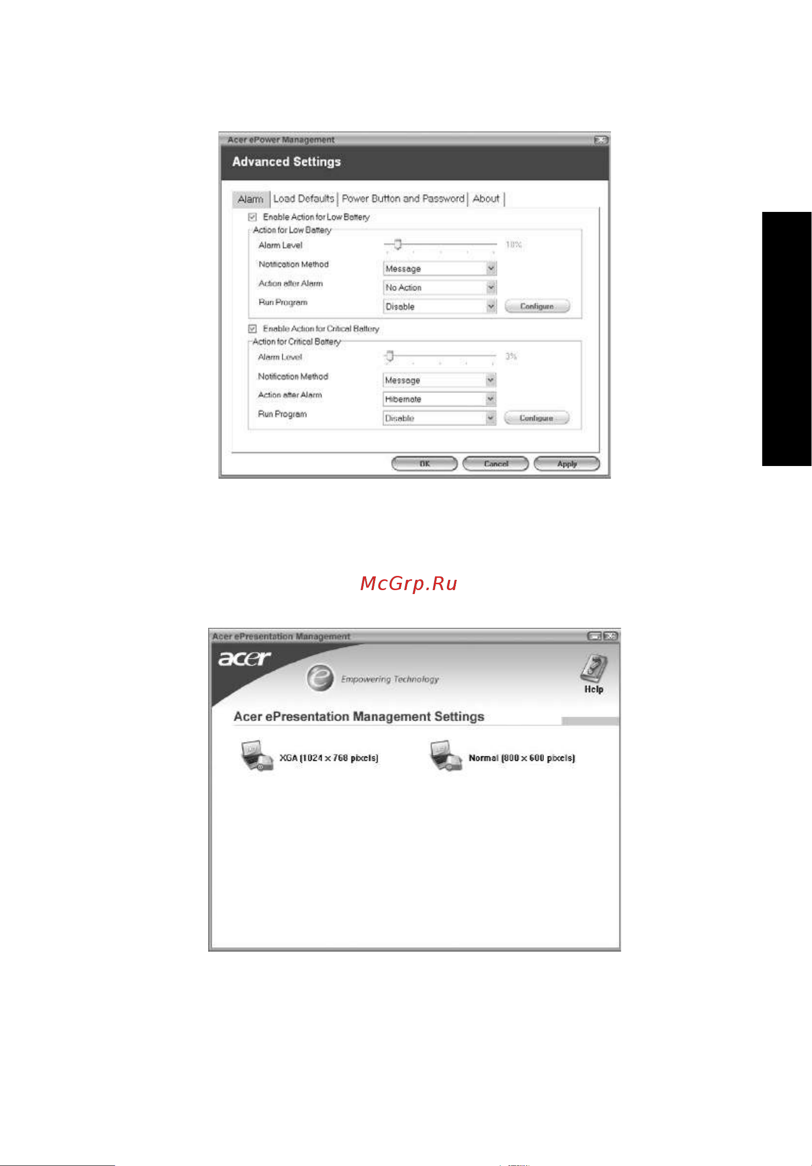 Acer Aspire 5670 [21/112] Acer epresentation management