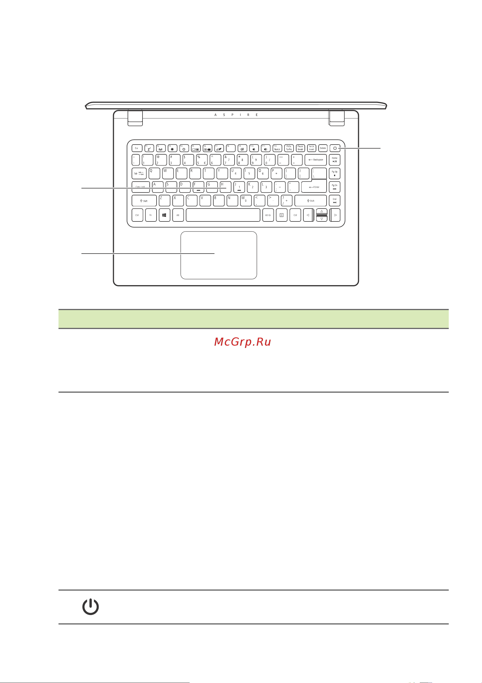 Acer Aspire A114-32 [11/84] Вид клавиатуры