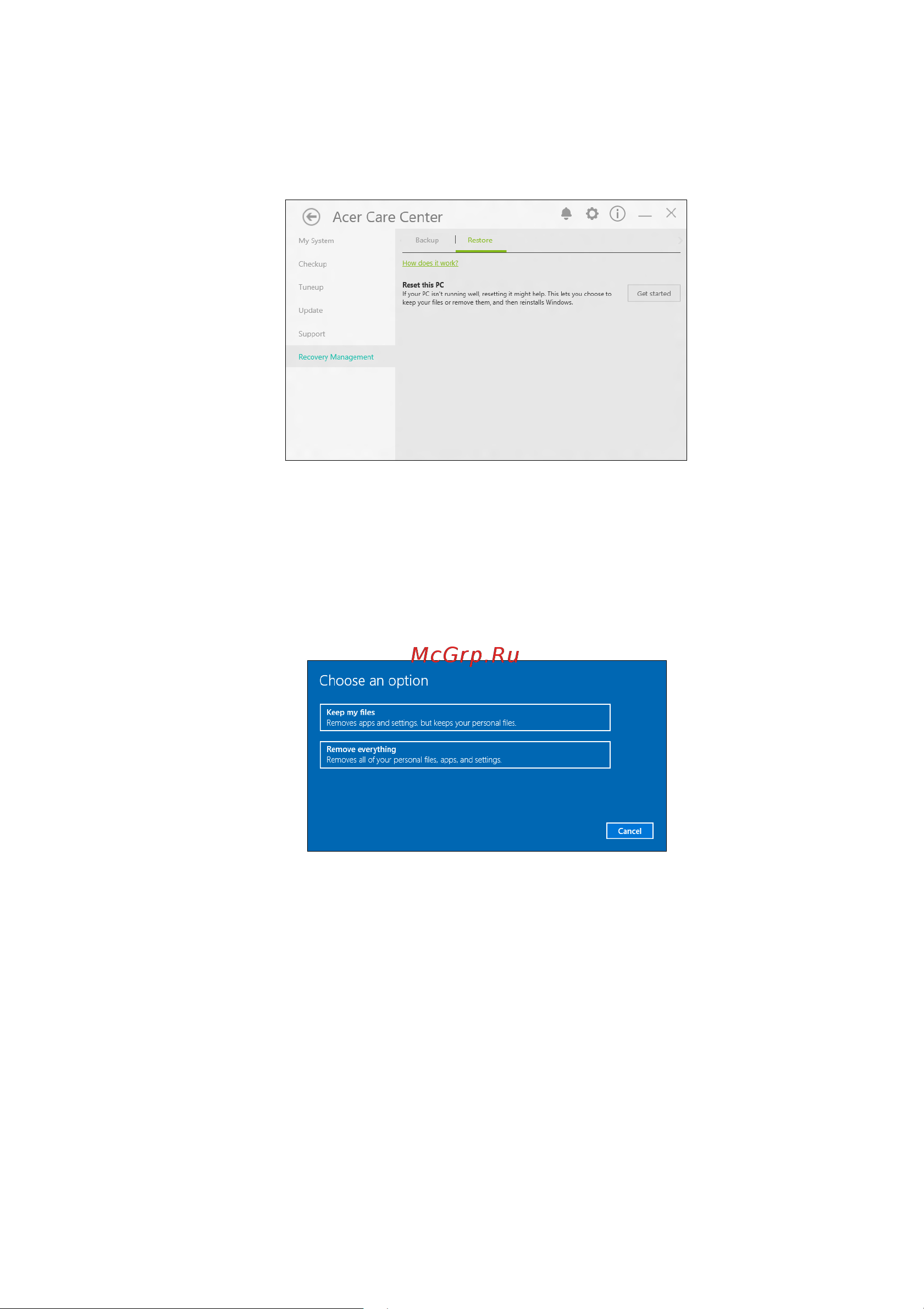 Acer Aspire A517-51GP (P) Руководство по эксплуатации онлайн [30/89] 708526