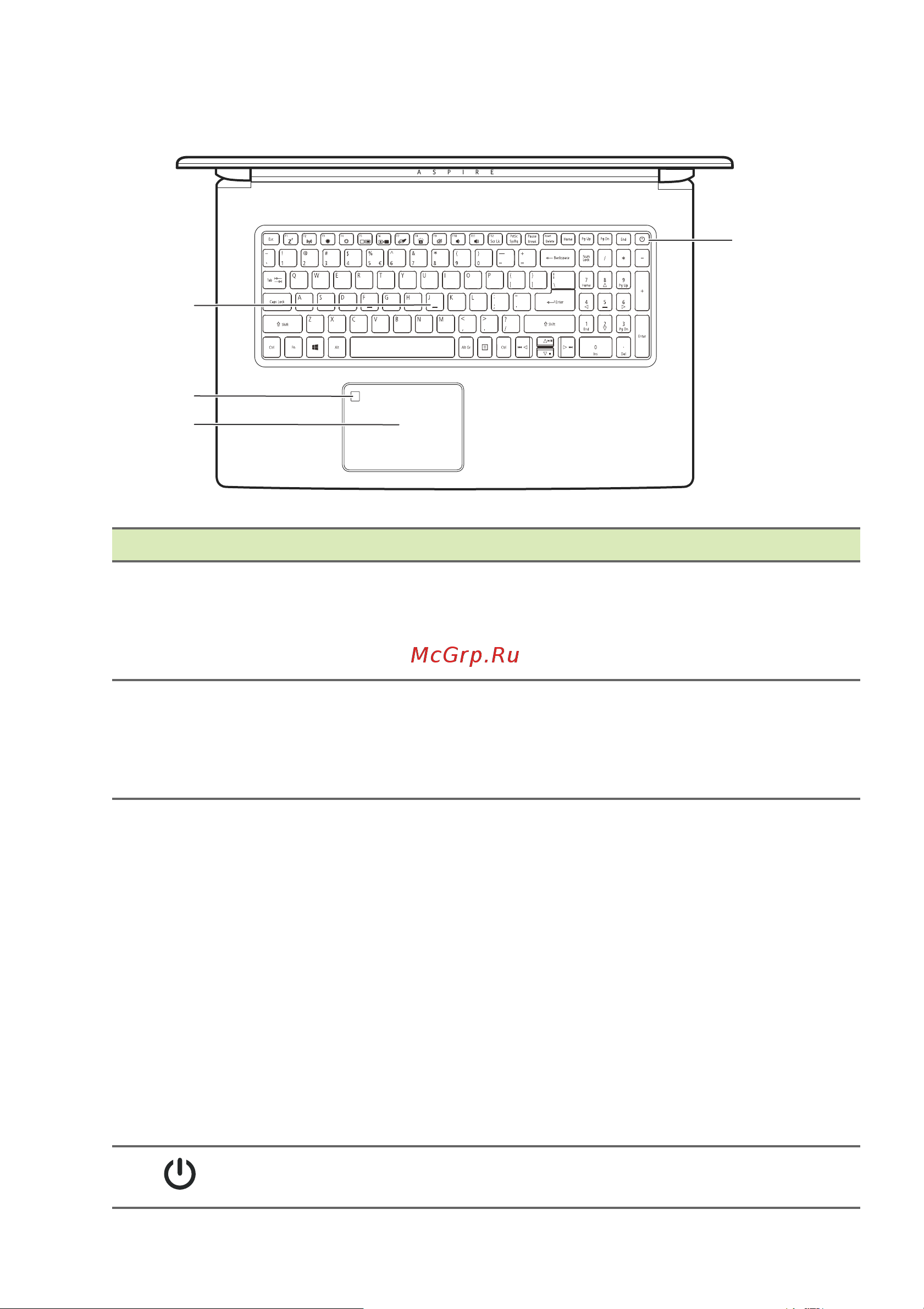 Acer Aspire A717-72G [11/89] Вид клавиатуры