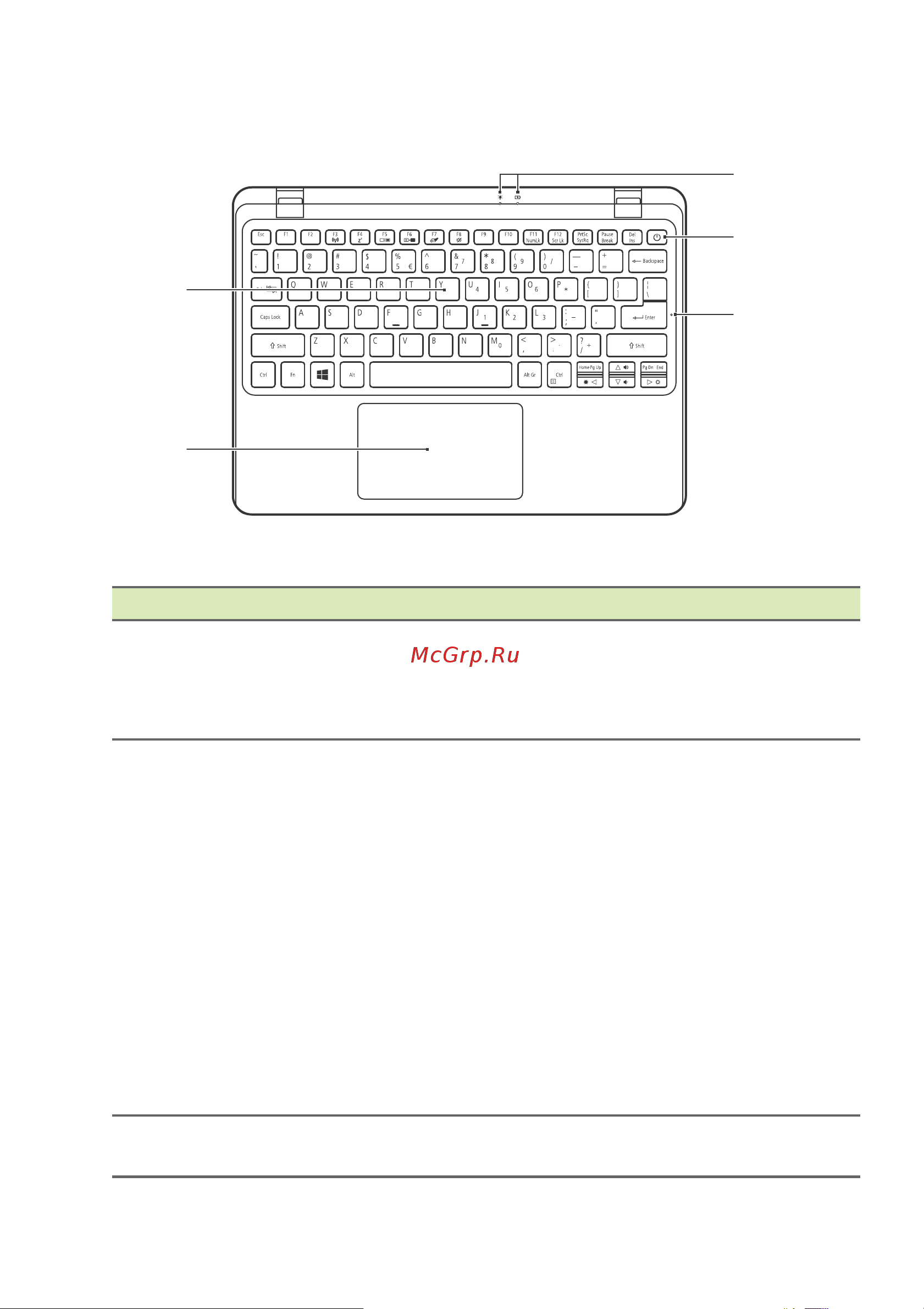 Acer Aspire ES1-132 [11/88] Вид клавиатуры