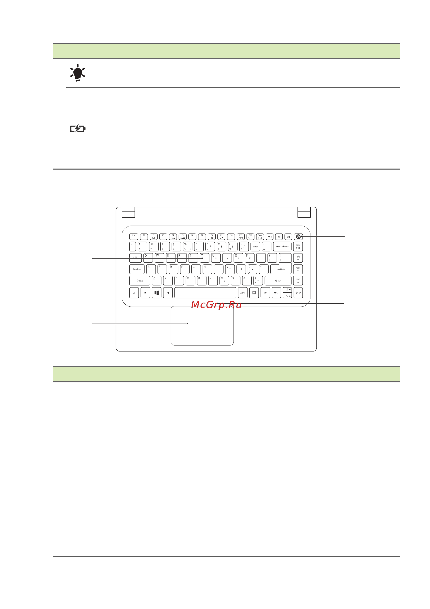 Acer Aspire ES1-422 [10/96] Вид клавиатуры