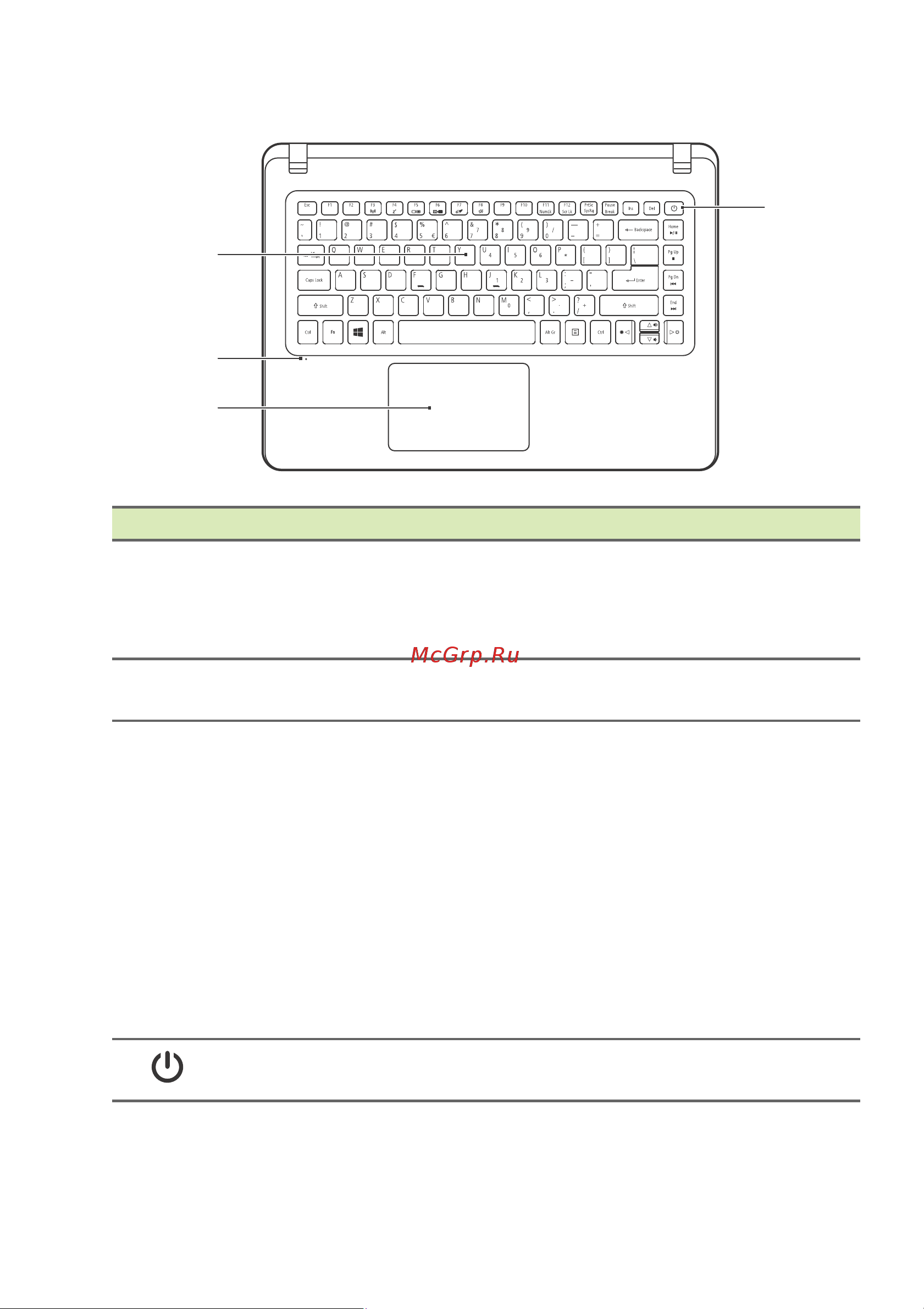 Acer Aspire ES1-432 [12/89] Вид клавиатуры