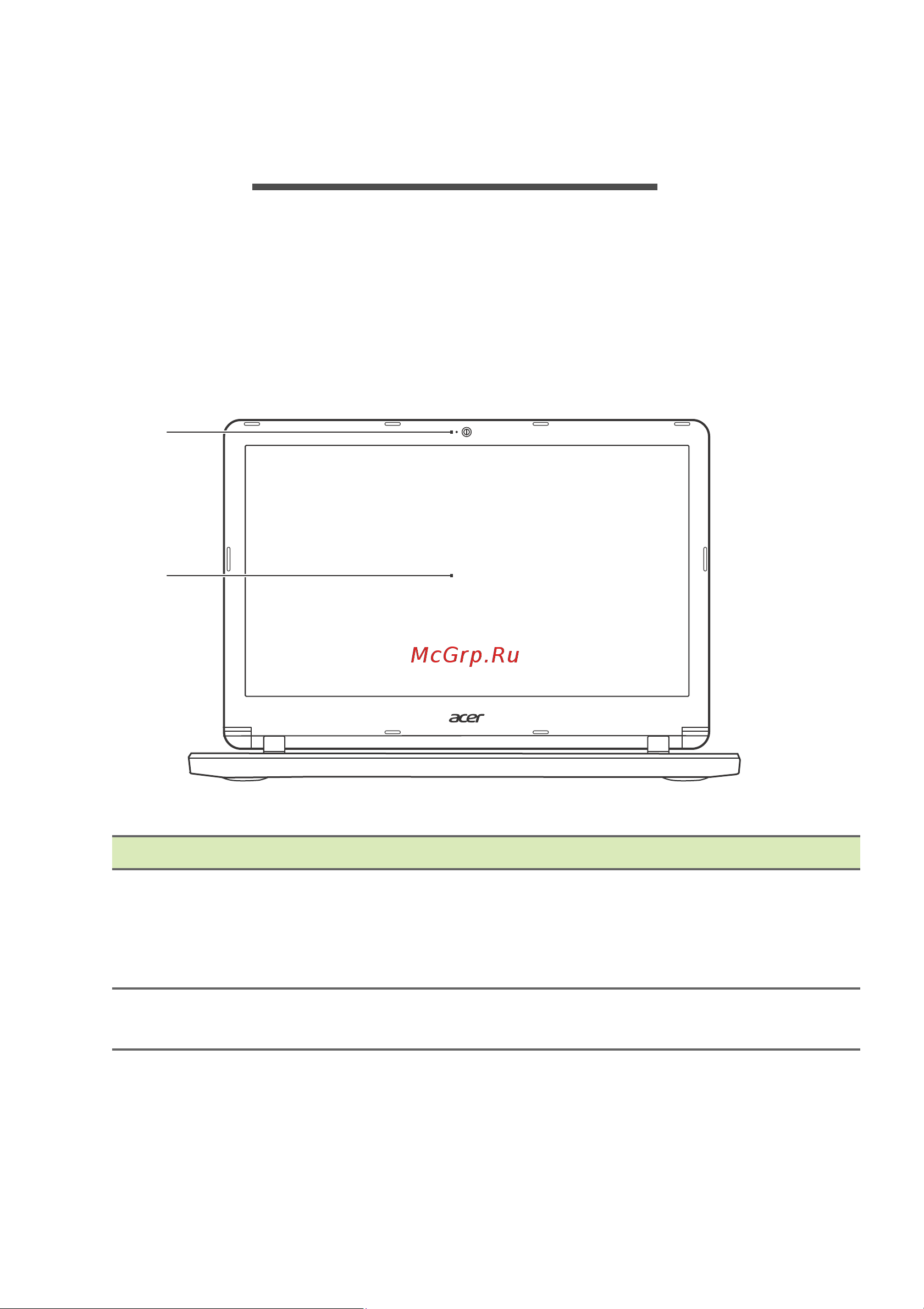 Acer Aspire ES1-433(G) [10/88] Знакомство с вашим ноутбуком acer