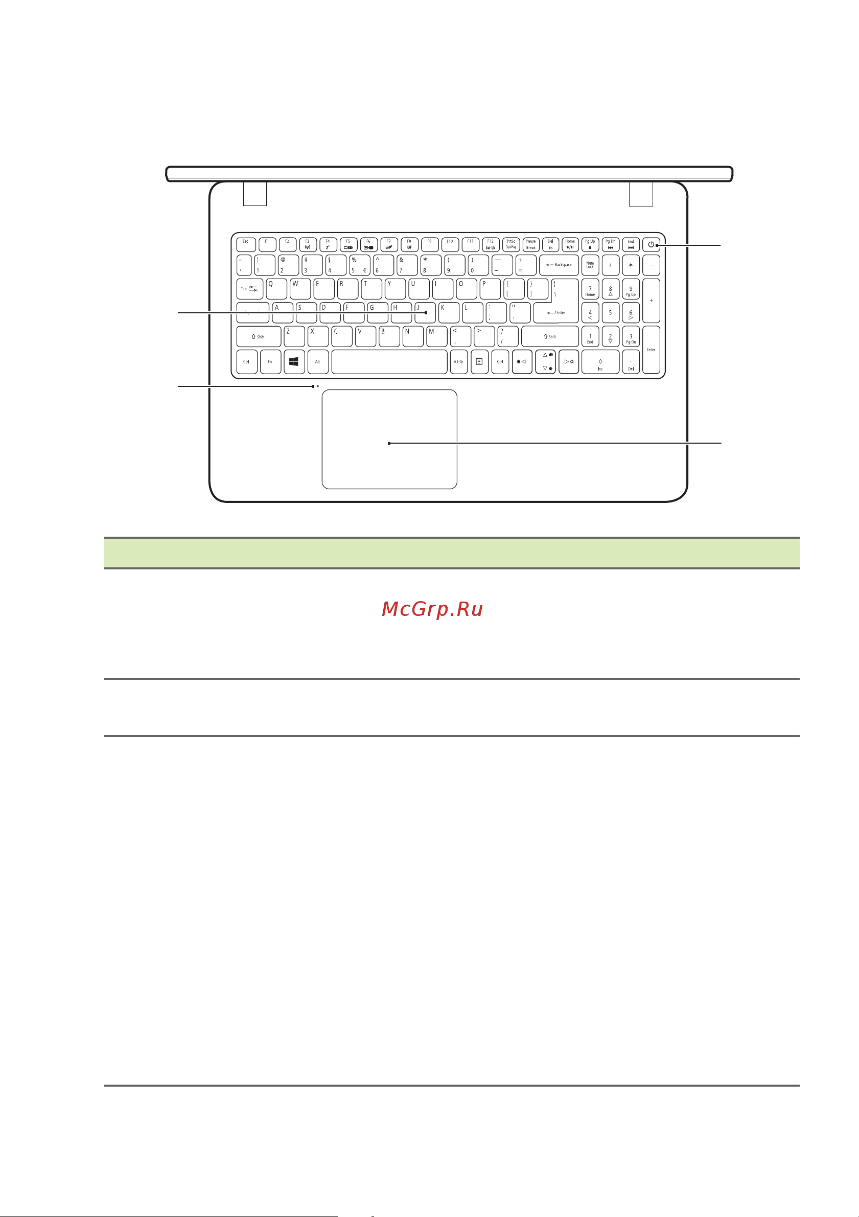 Acer Aspire F5-573T (TG) [12/92] Вид клавиатуры