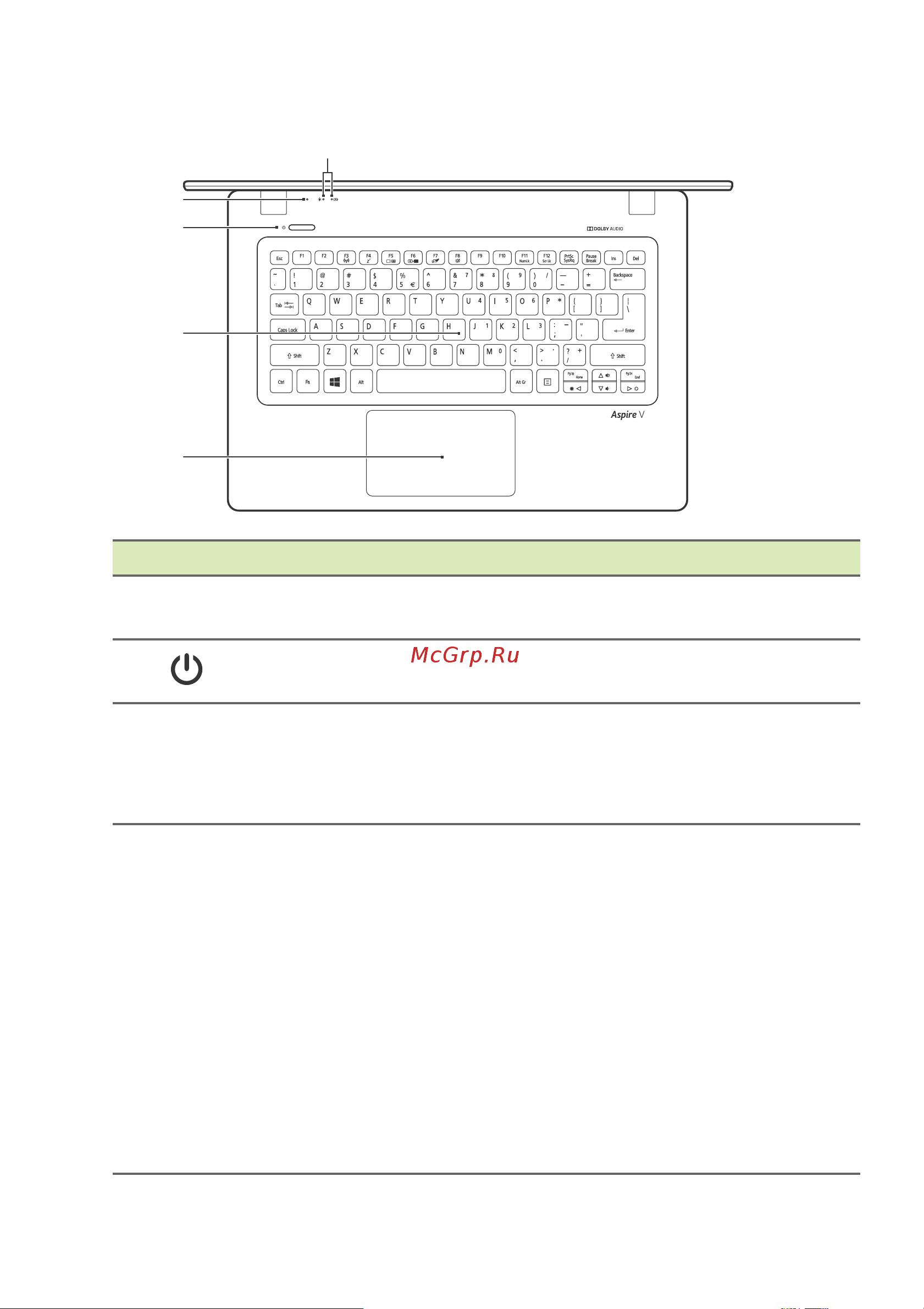 Acer Aspire V3-372 [11/80] Вид клавиатуры