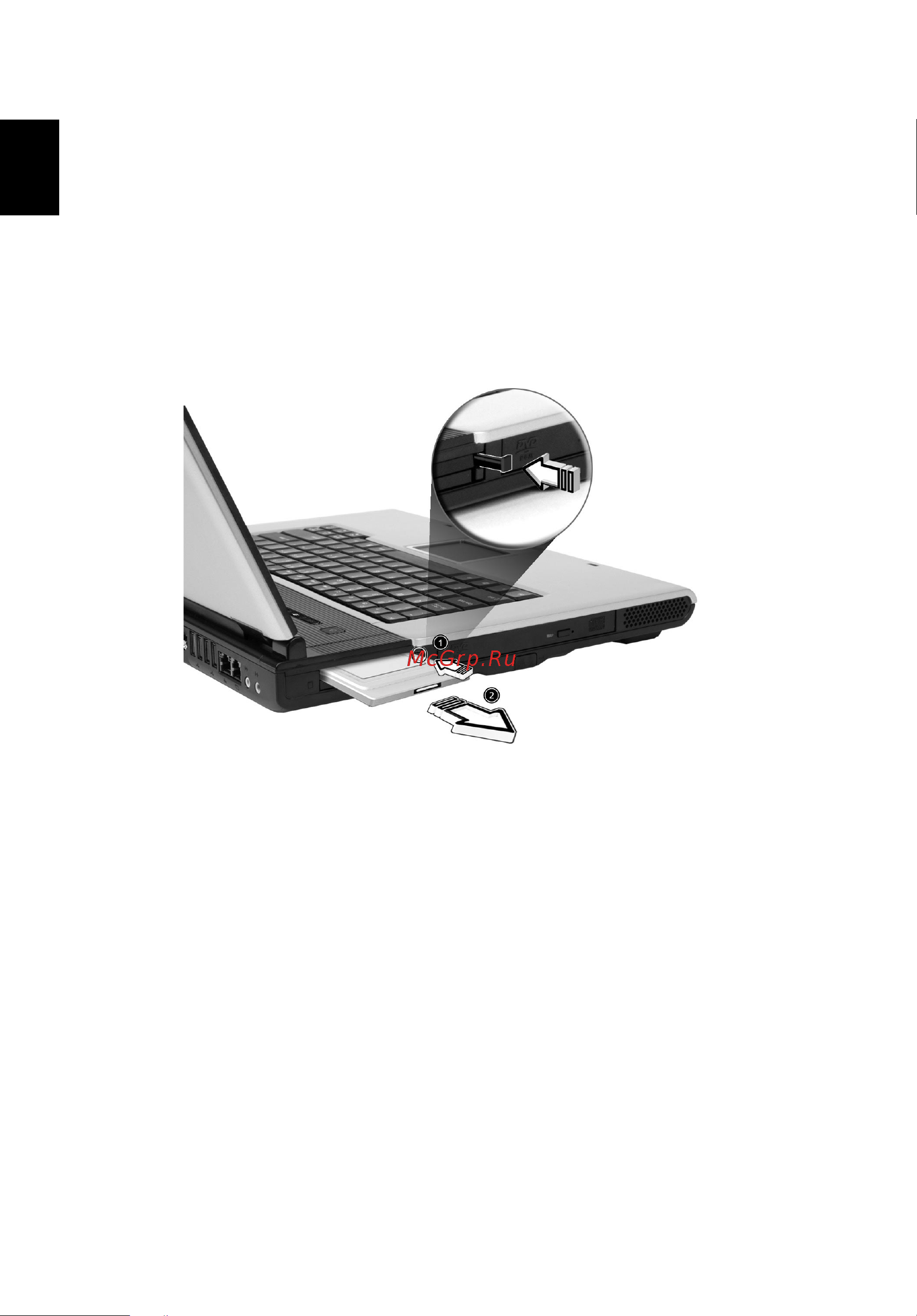 Acer TravelMate 2100 [44/82] Извлечение платы pc card