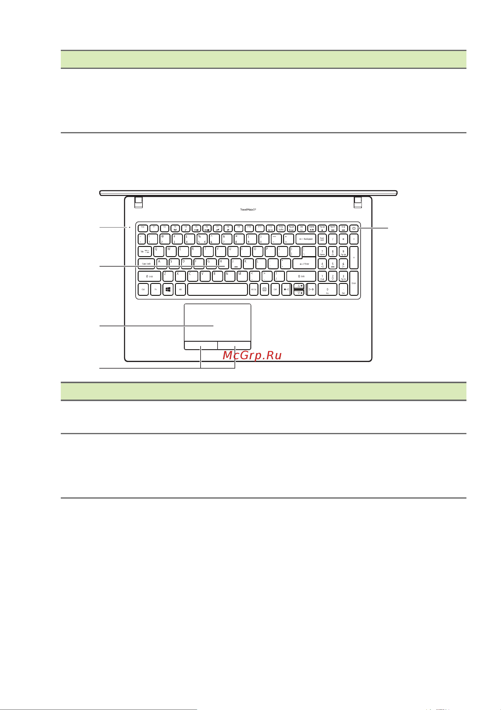 Acer TravelMate P2510-M [11/95] Вид клавиатуры