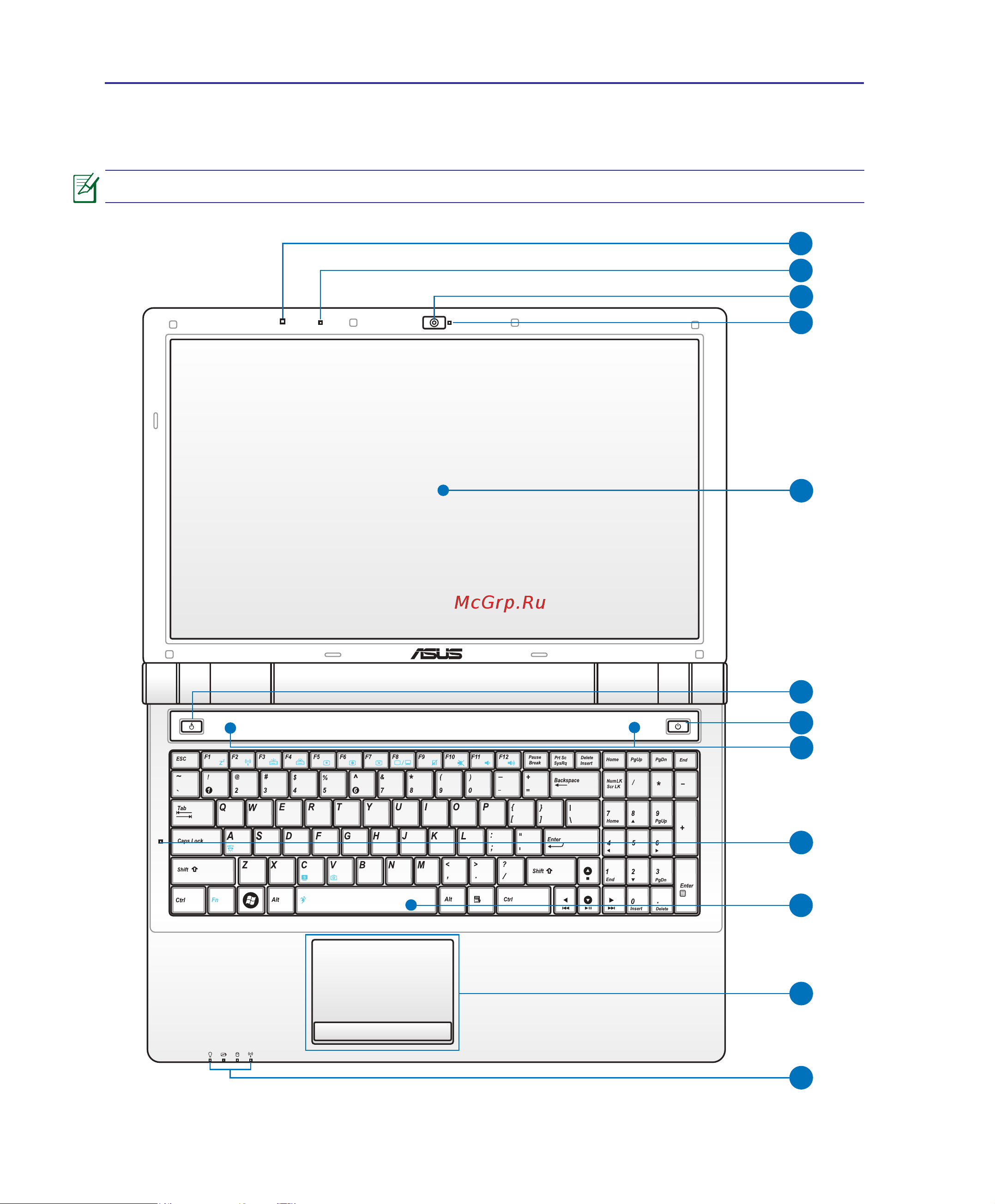 Asus U50Vg [12/90] Top side
