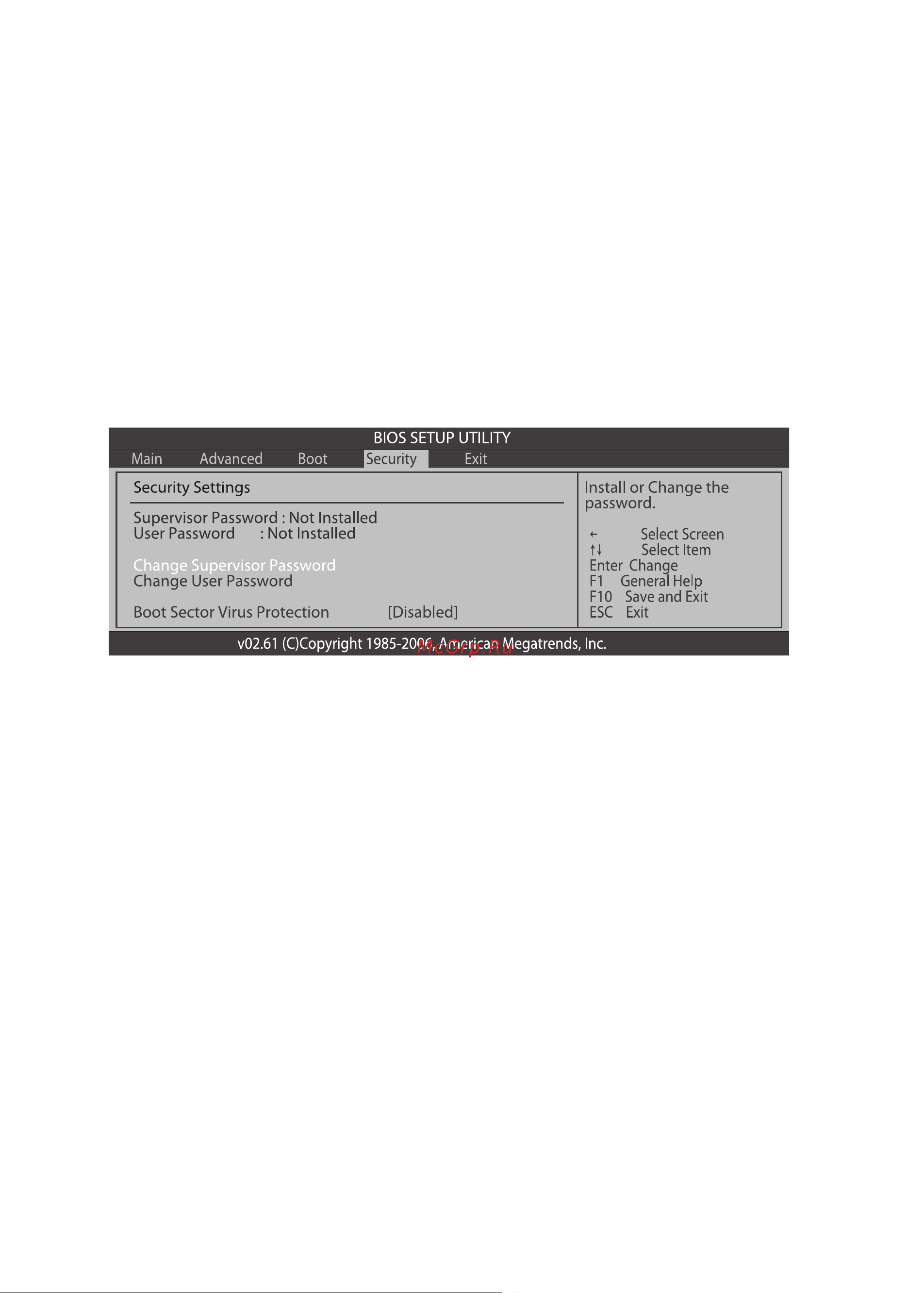 DEXP Achilles G119 [31/34] Основные меню настройки bios