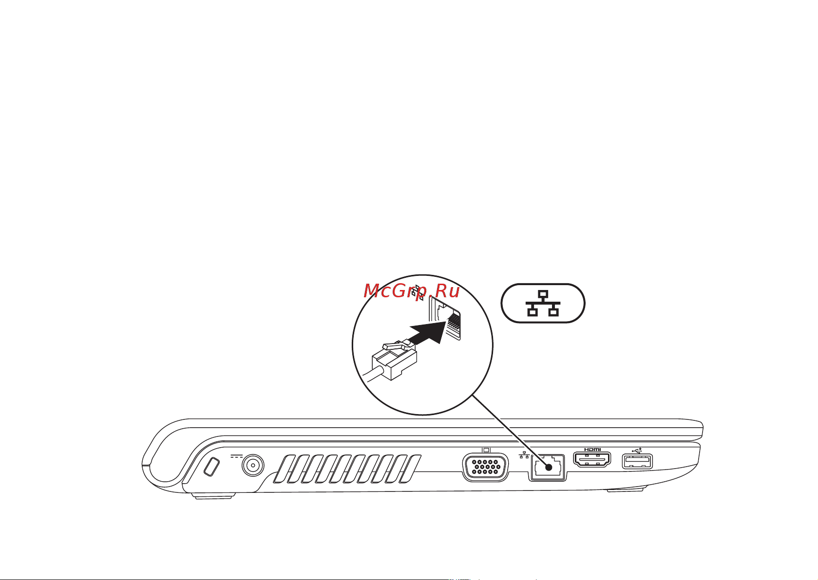Dell Inspiron 1564 [9/88] Подключение сетевого кабеля доп