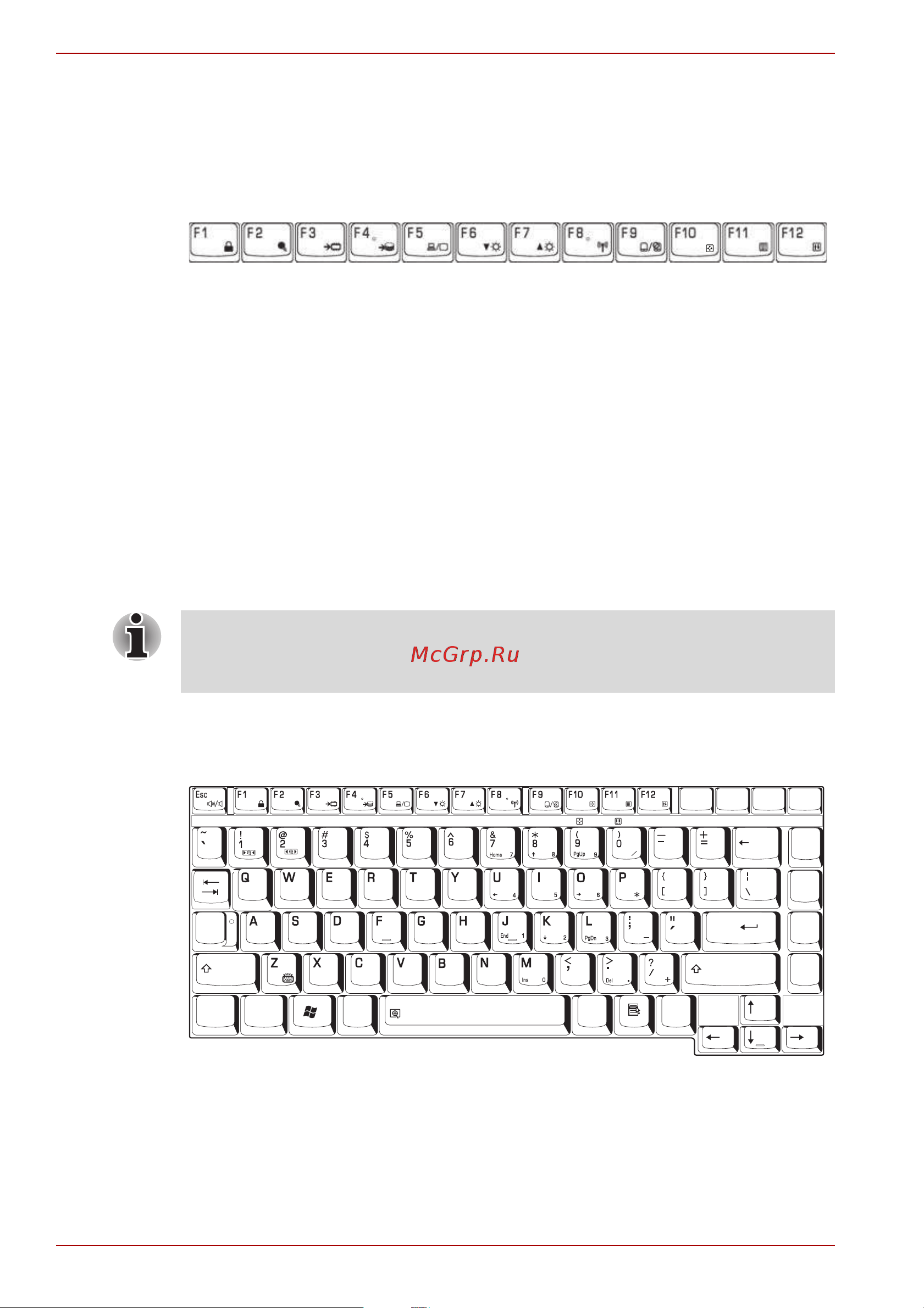 Toshiba Satellite U500 (D) [134/246] Функциональные клавиши f1 f12