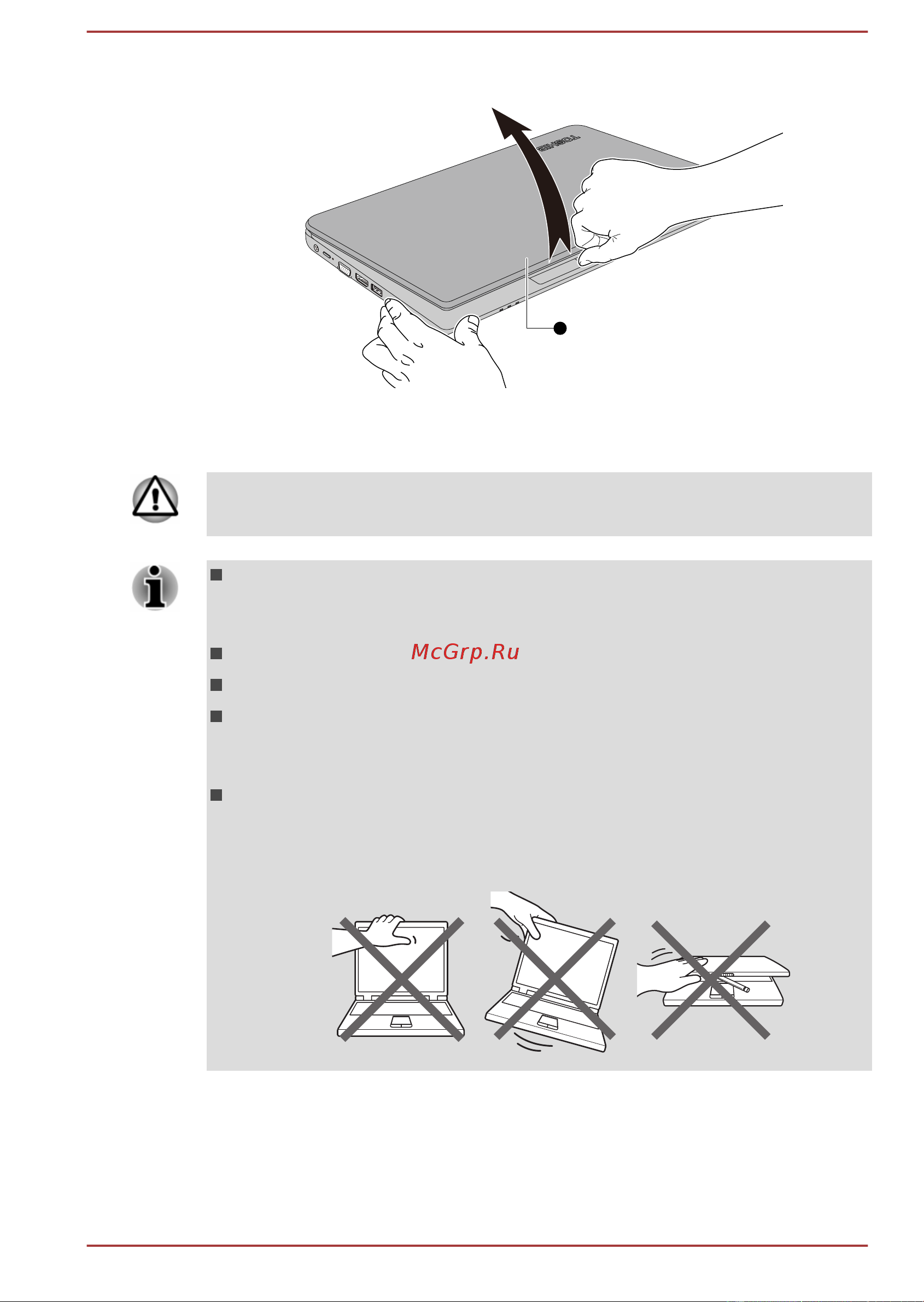 Toshiba Satellite Radius 11 L15W-B [23/148] Открывание дисплея cl10w b l10w b
