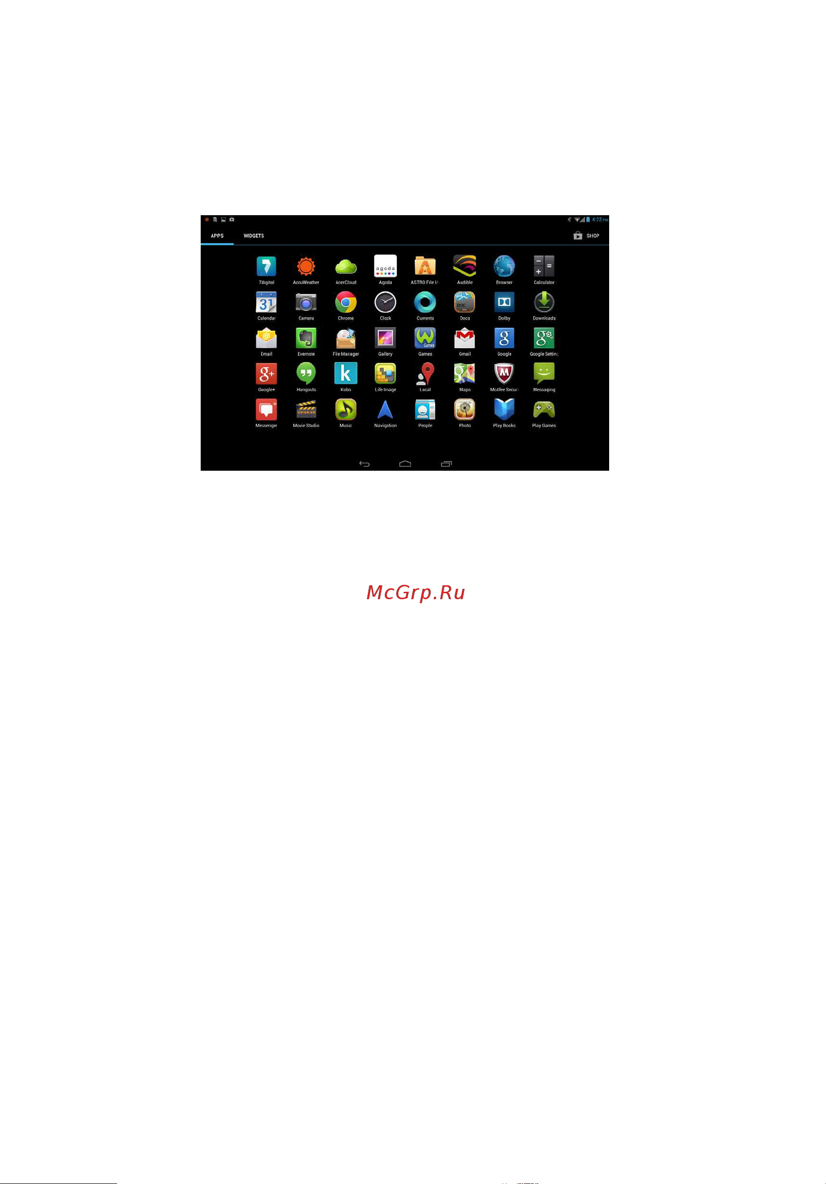 Acer Iconia A3-A11 [13/60] Меню программ