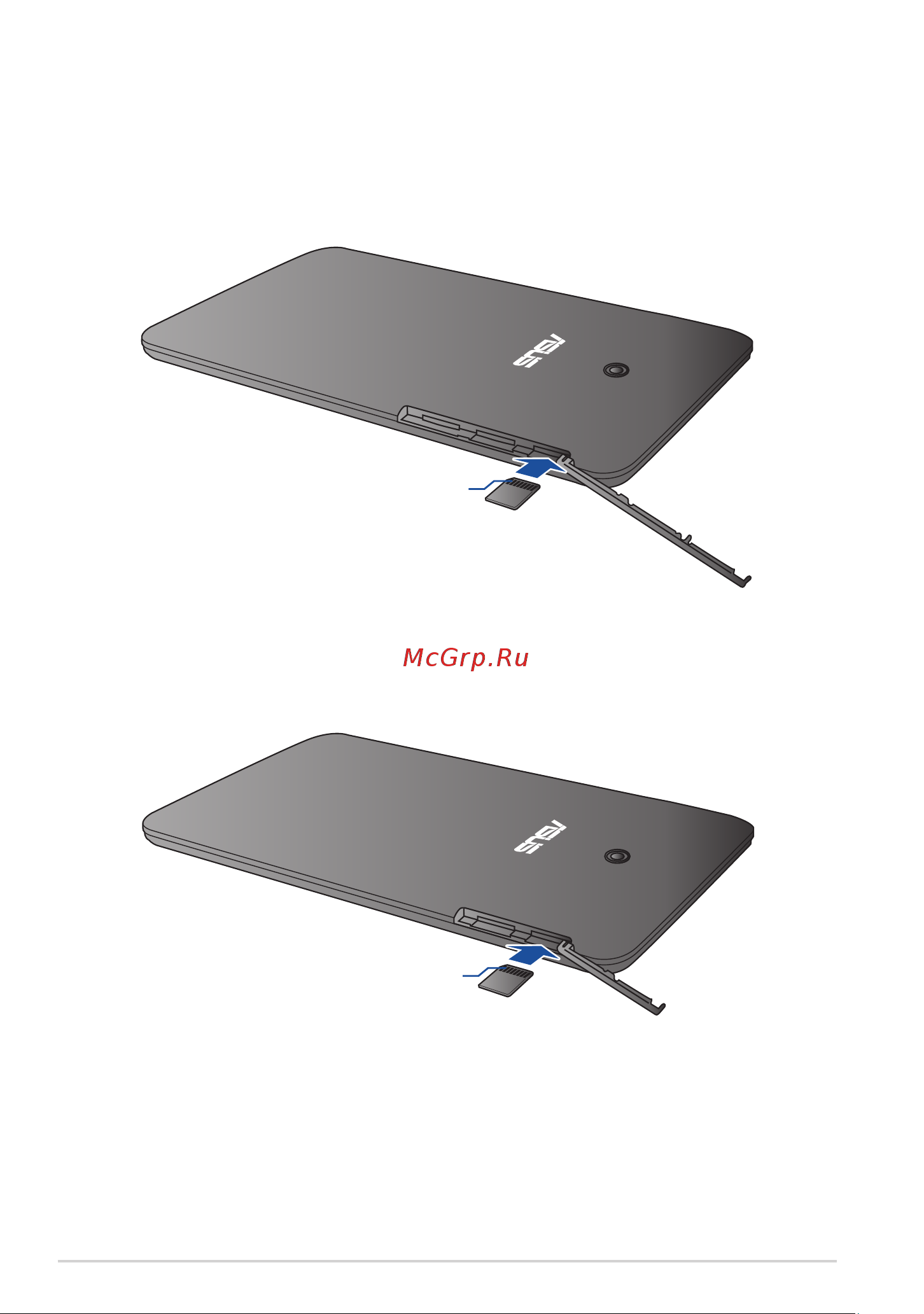 Asus Fonepad 7 Dual SIM (ME175CG) [24/100] Вставьте карту microsd в слот для карты microsd контактами вверх
