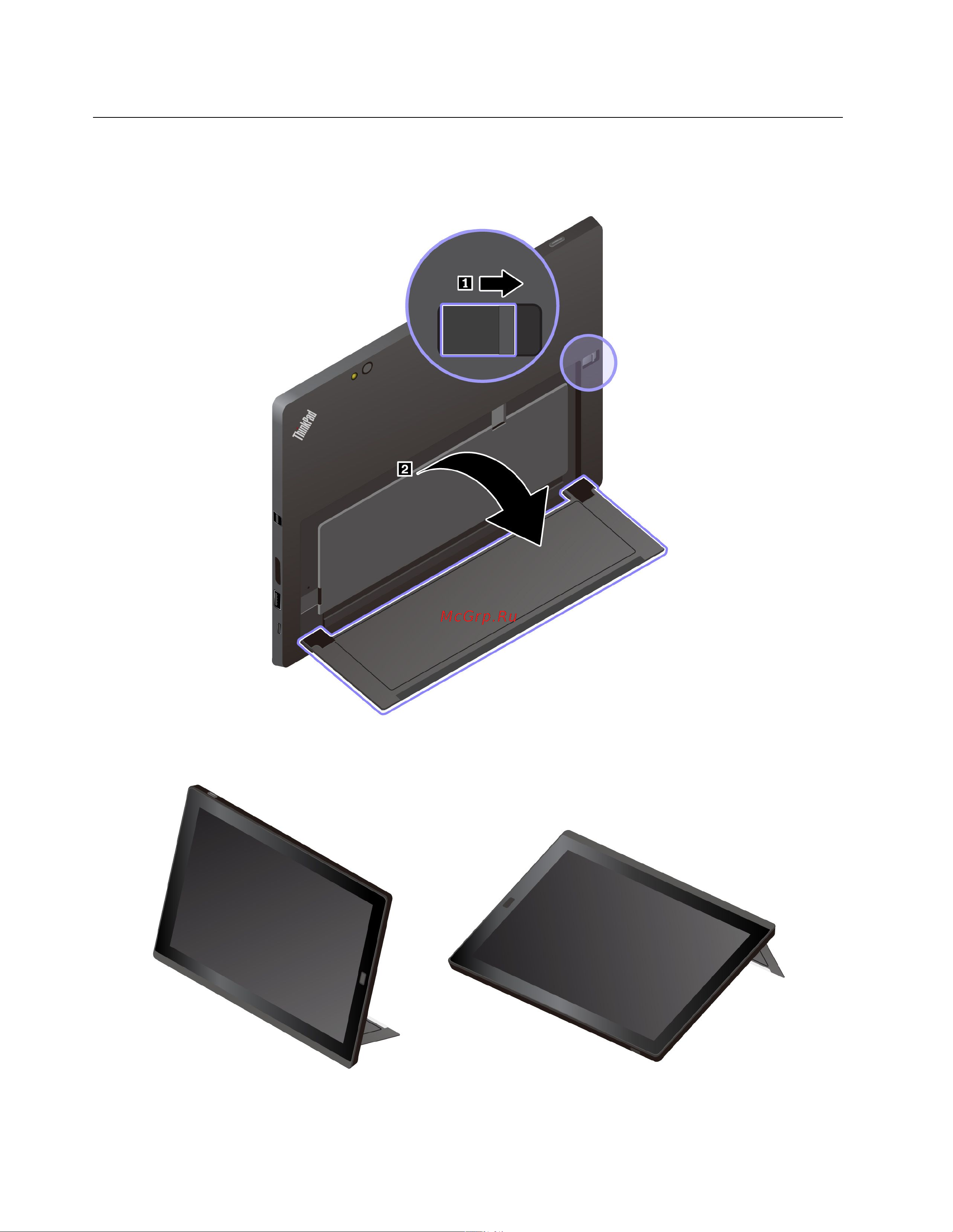 Lenovo ThinkPad X1 Tablet Gen 2 [24/104] Использование подставки