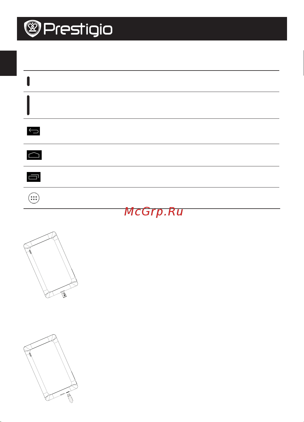 Prestigio MultiPad RIDER 7.0 (PMP3007C) [18/104] Nabíjení tabletu