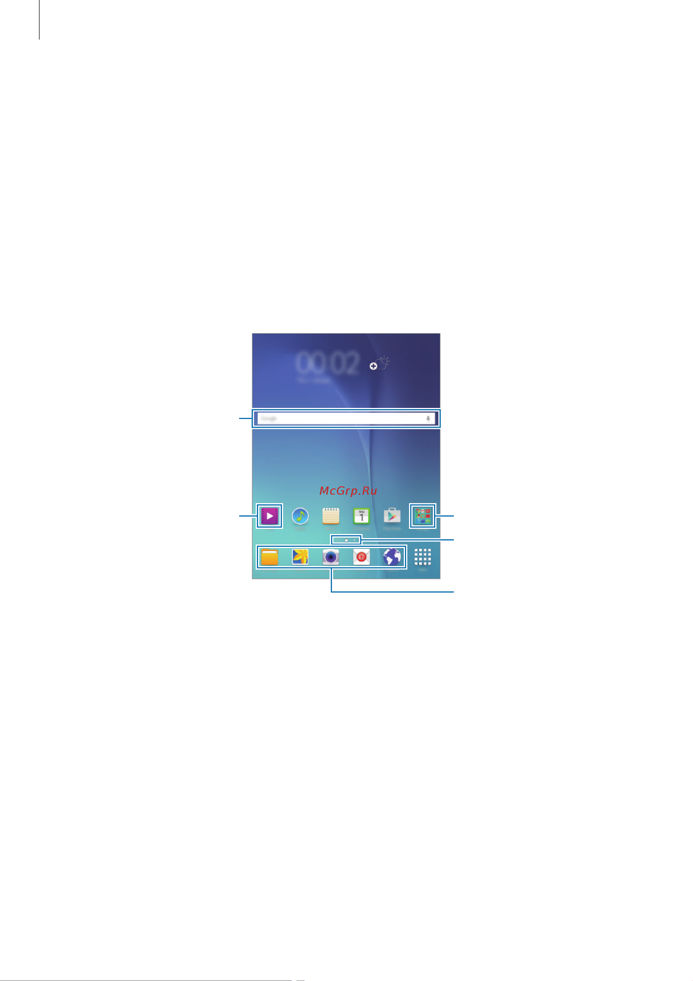 Samsung SM-T550 Galaxy Tab A (9.7, Wi-Fi) [17/98] Интерфейс главного экрана