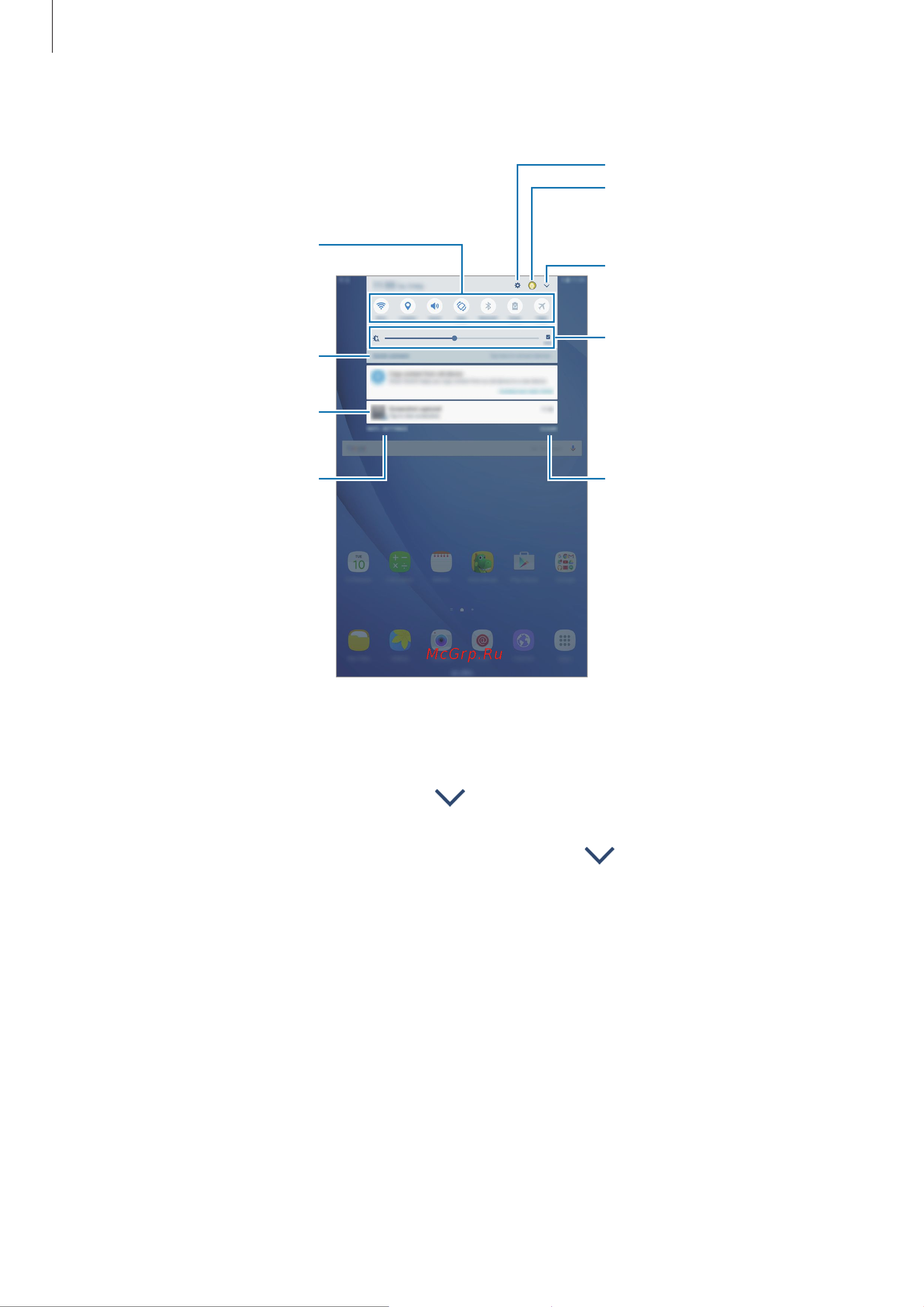 Samsung SM-T580 Galaxy Tab A 10.1 [23/88] Использование кнопок быстрых настроек