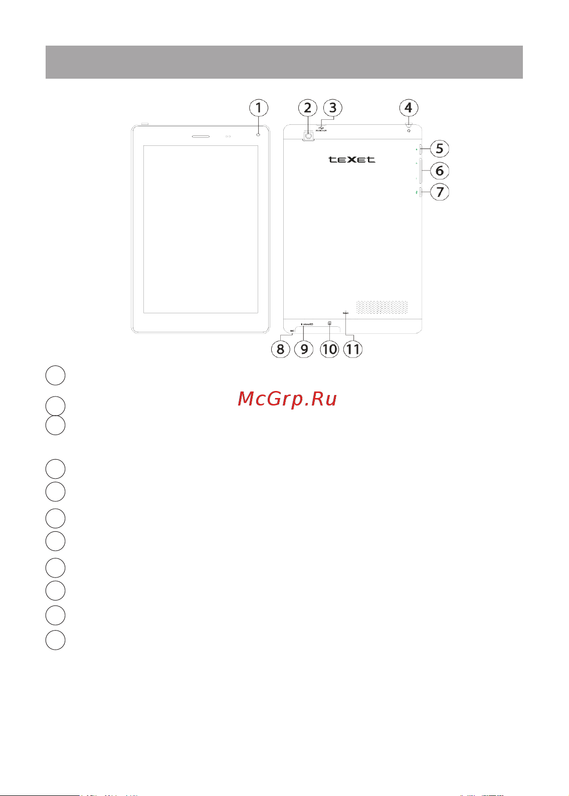 Texet TM-7055HD 3G NaviPad [16/62] Общий вид планшетного компьютера