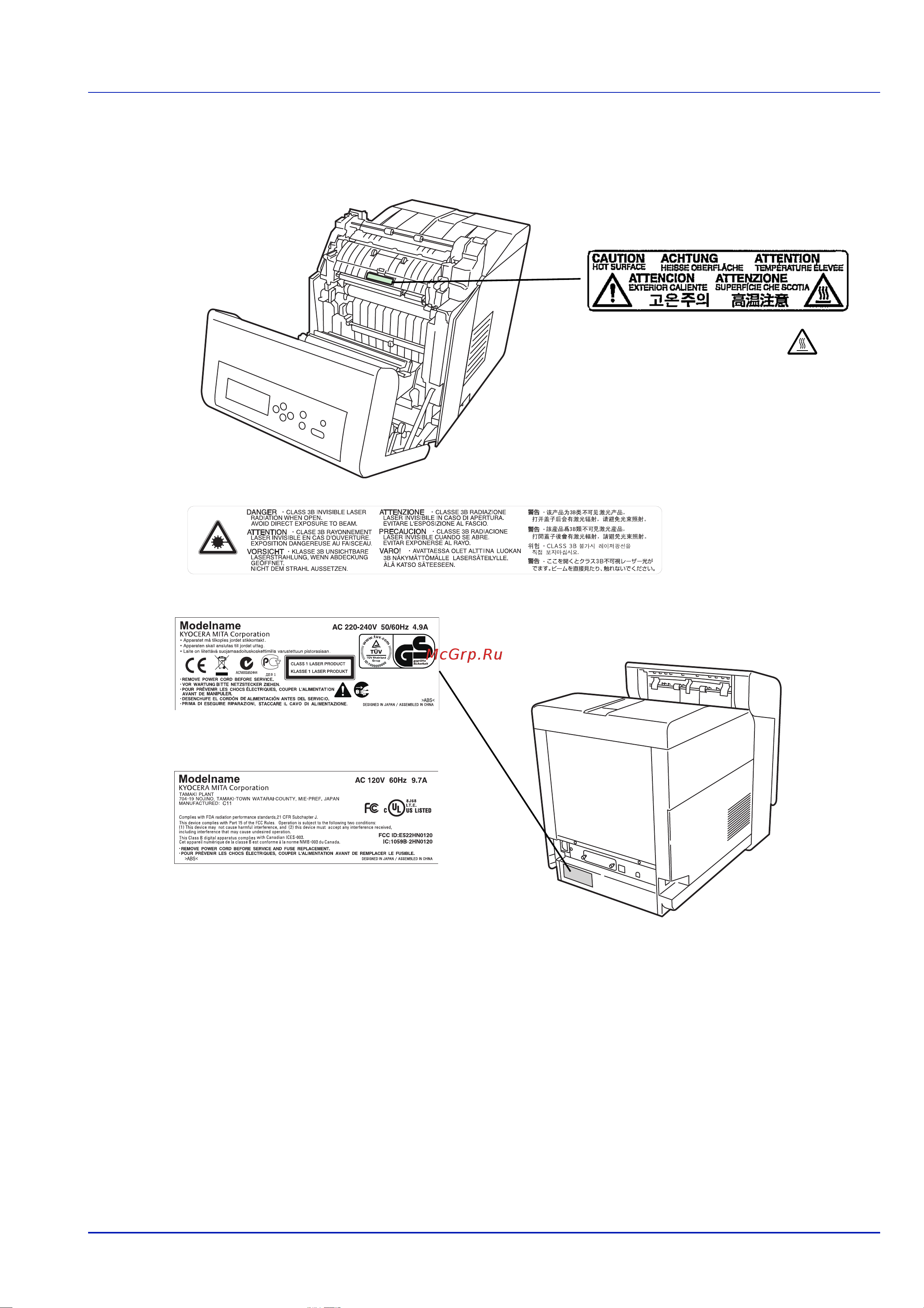 Kyocera FS-C5350DN [13/83] Этикетки с предостережениями
