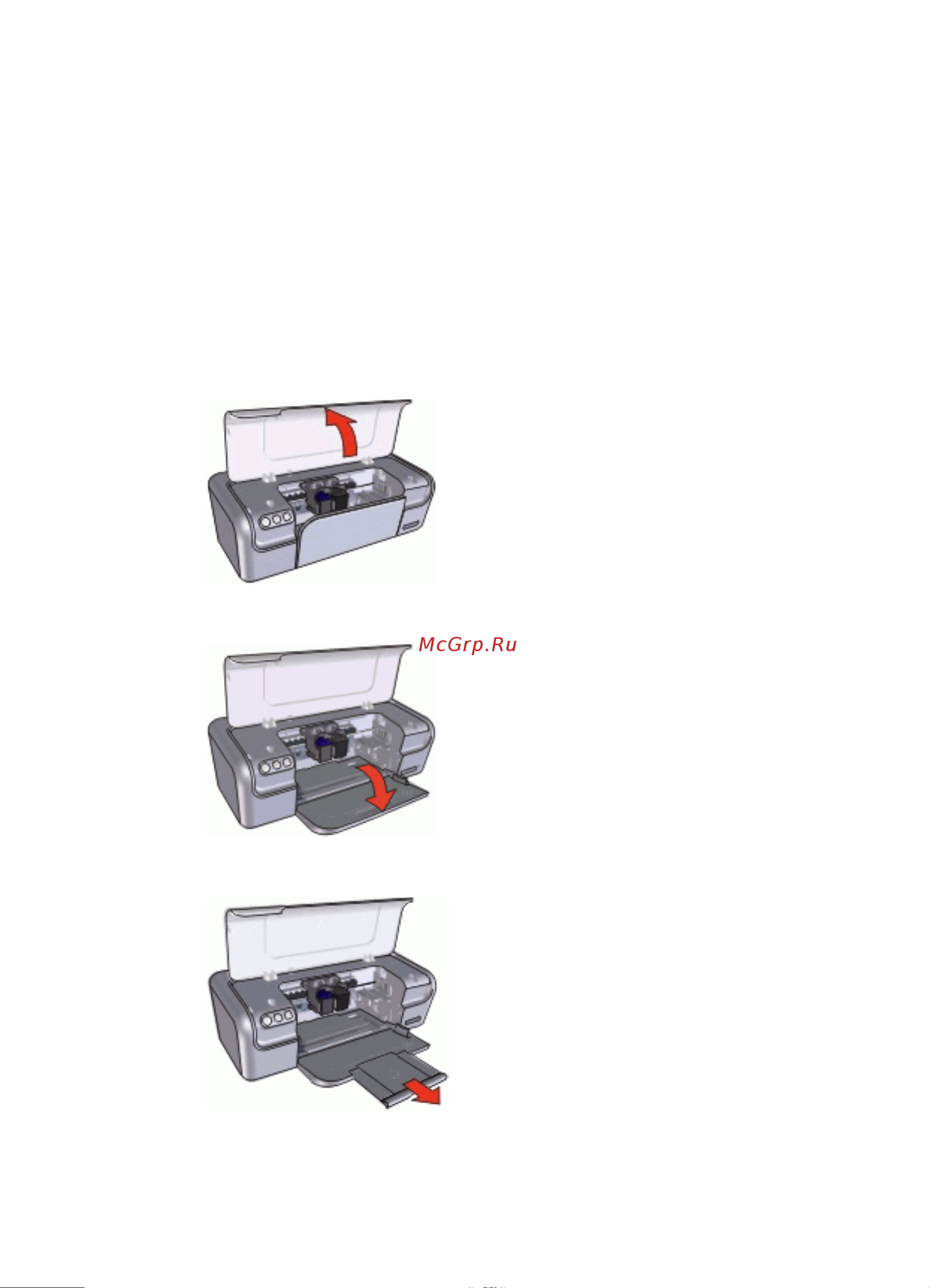 HP Deskjet D2360 (Windows 2000) [12/92] Раскладывание лотка для бумаги