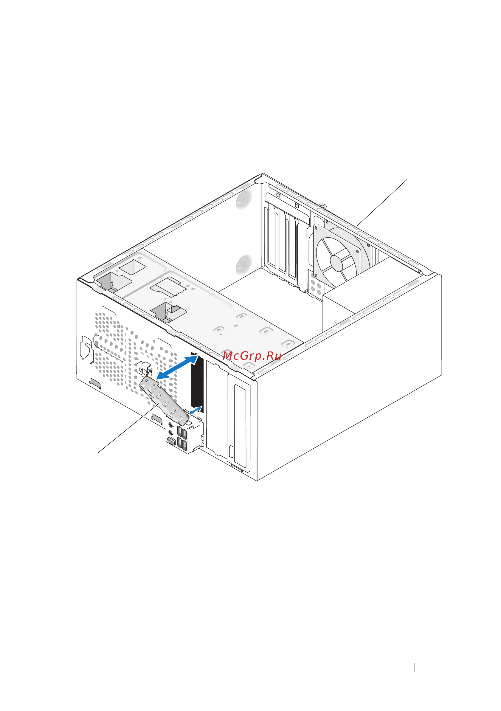 Dell Inspiron™ 530 Series [179/274] Совместите наконечник крестообразной отвертки со слотом на отрывной металлической плате и проверните отвертку наружу чтобы оторвать и извлечь металлическую пластину