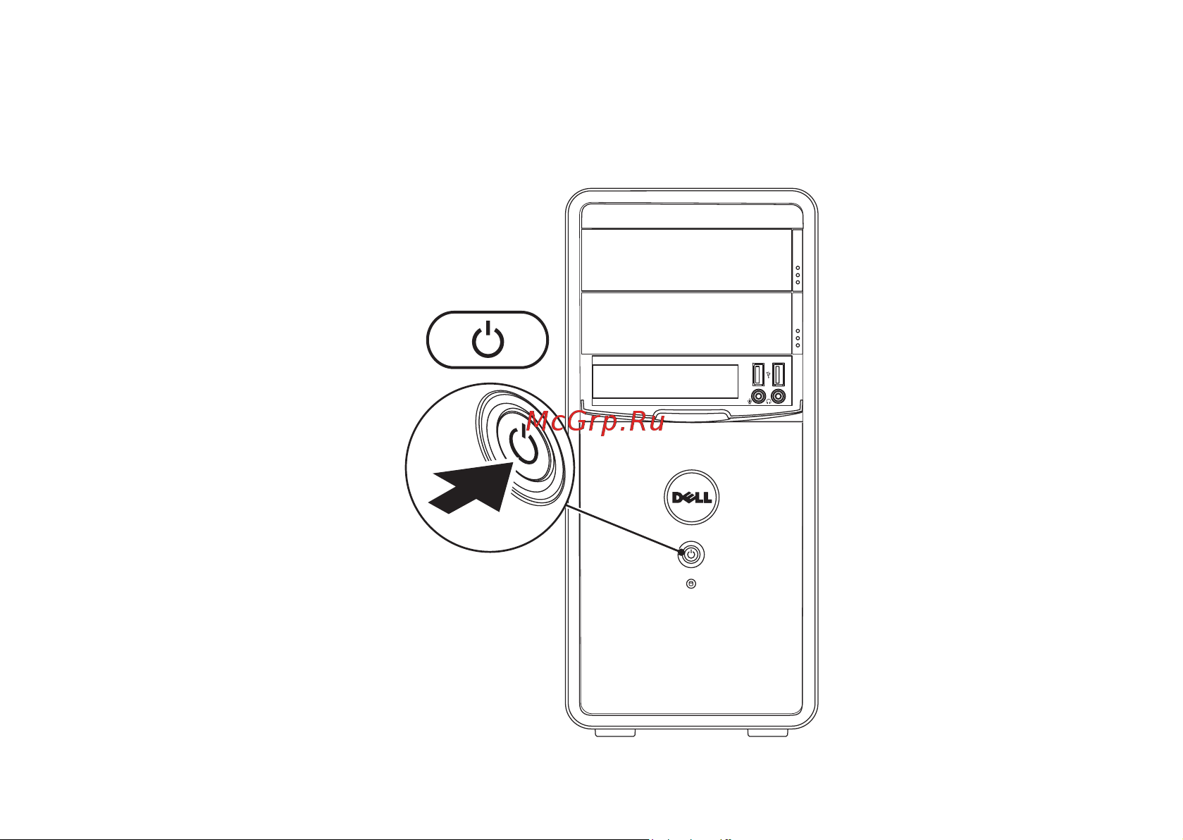 Dell Inspiron™ 560_570 [13/90] Кнопка питания