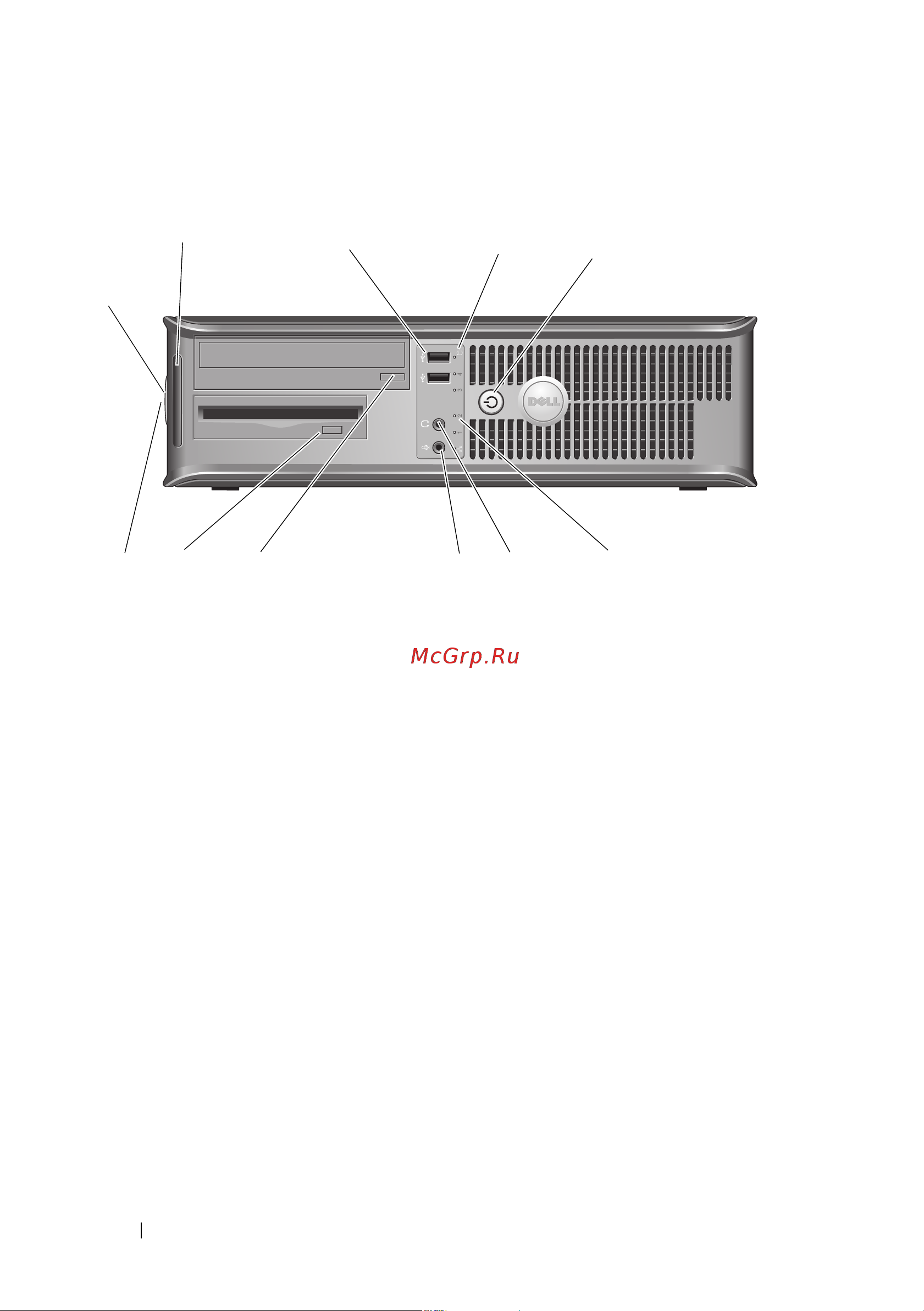 Dell OptiPlex 360 [10/74] Настольный компьютер вид спереди