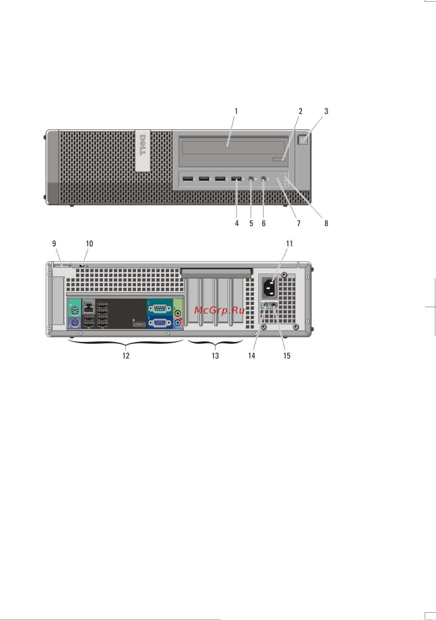 Dell OptiPlex 790 [2/14] Настольный компьютер вид спереди и сзади