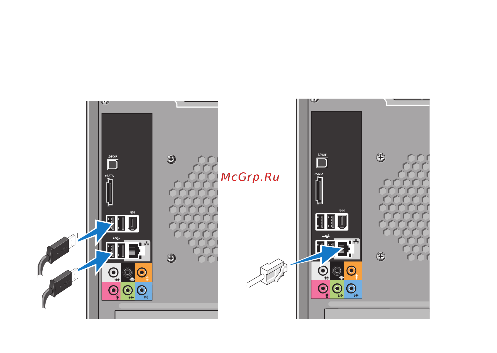 Dell Studio XPS™ 435MT [10/60] Подключение клавиатуры и мыши