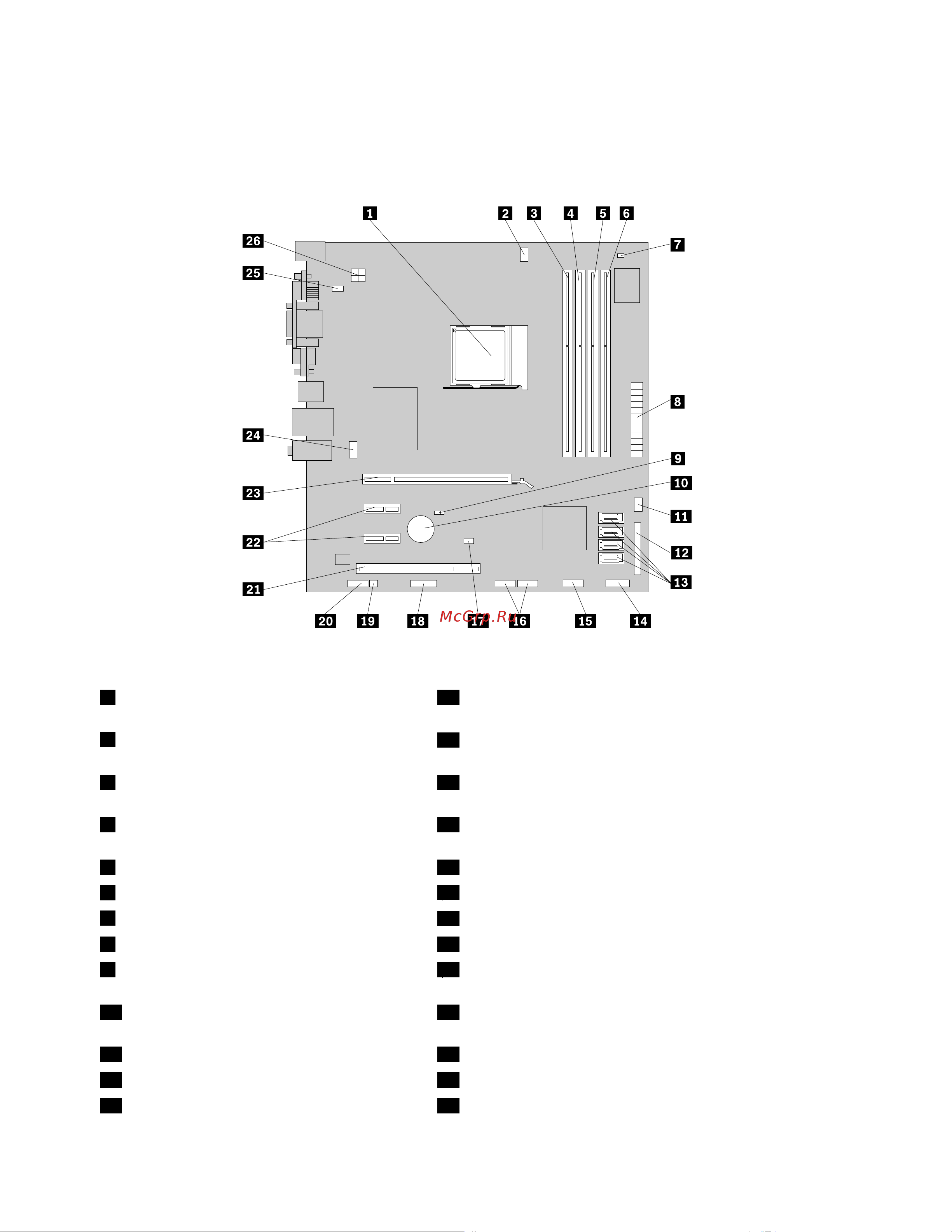 Lenovo ThinkCentre M77 [24/148] На рис 4 размещение компонентов материнской платы на странице 12 показано размещение компонентов на материнской плате