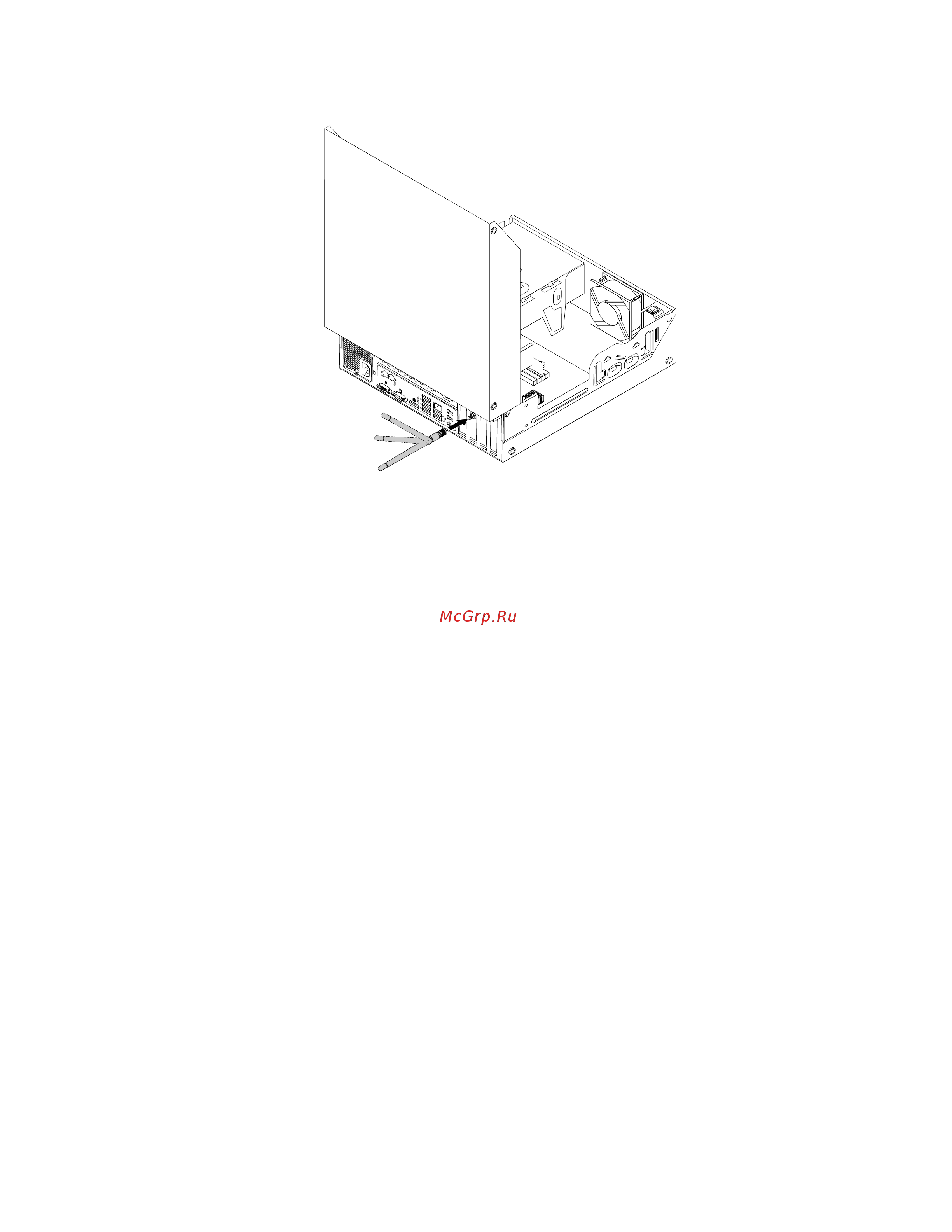 Lenovo ThinkCentre M78 (Small Form Factor) [97/174] Снятие задней антенны wifi