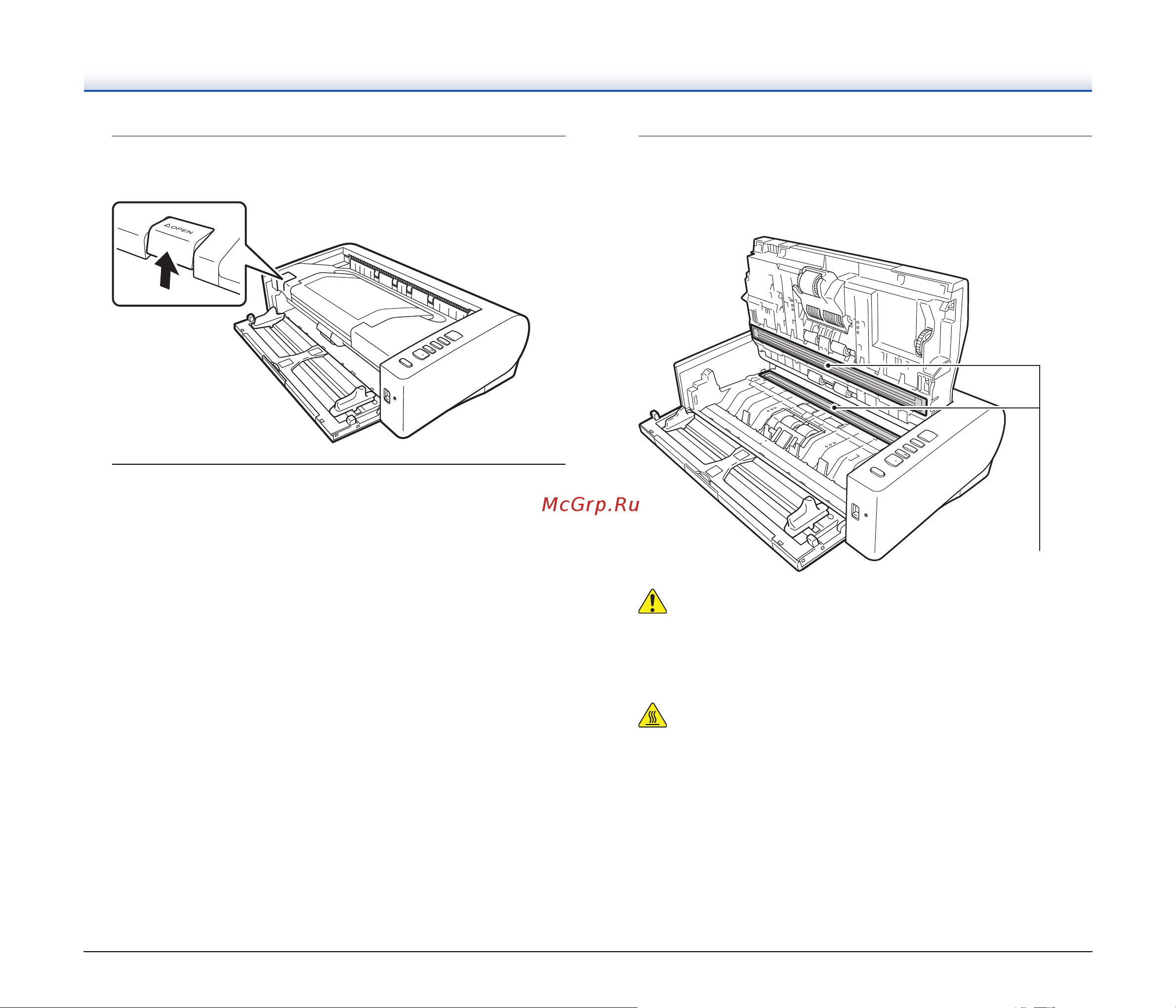 Canon imageFORMULA DR-M1060 [71/95] Поднимите рычаг открытия и откройте верхнюю часть сканера