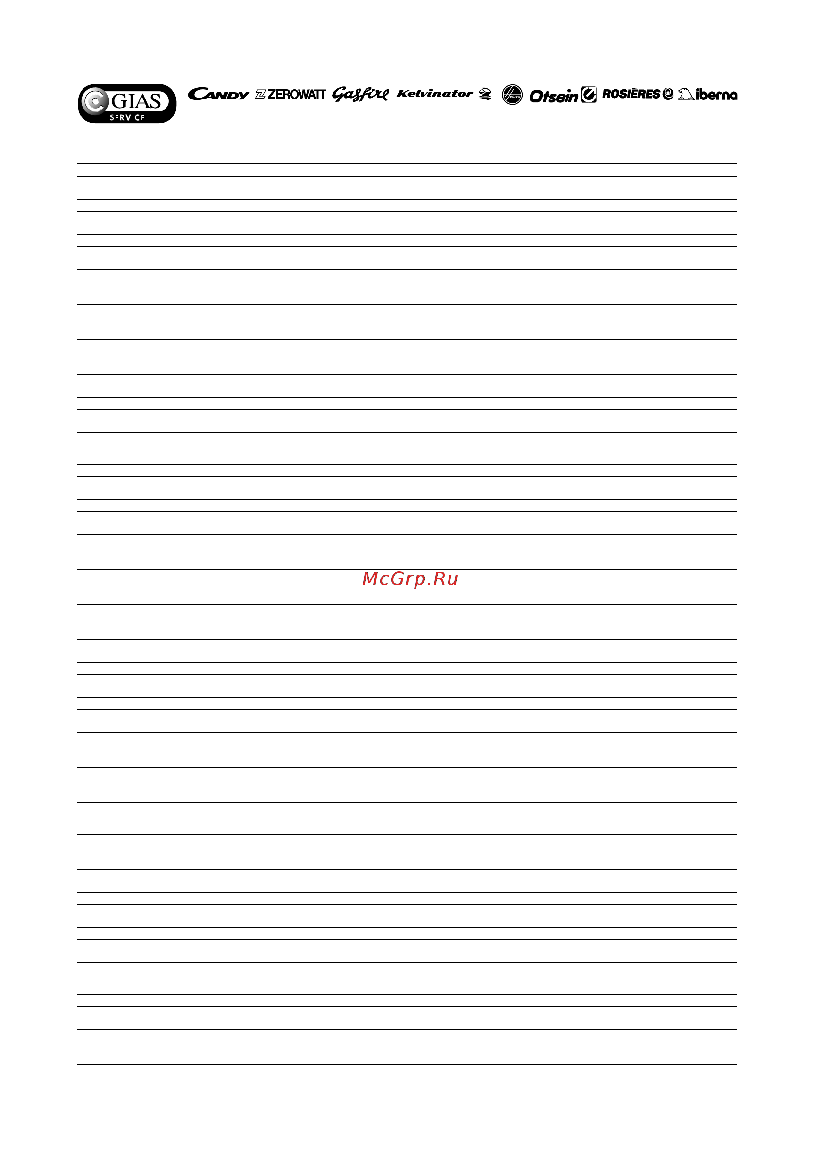 Candy CDI 5515 [18/19] Сервис продукции всех марок группы candy оригинальные запасные части расходные материалы аксессуары