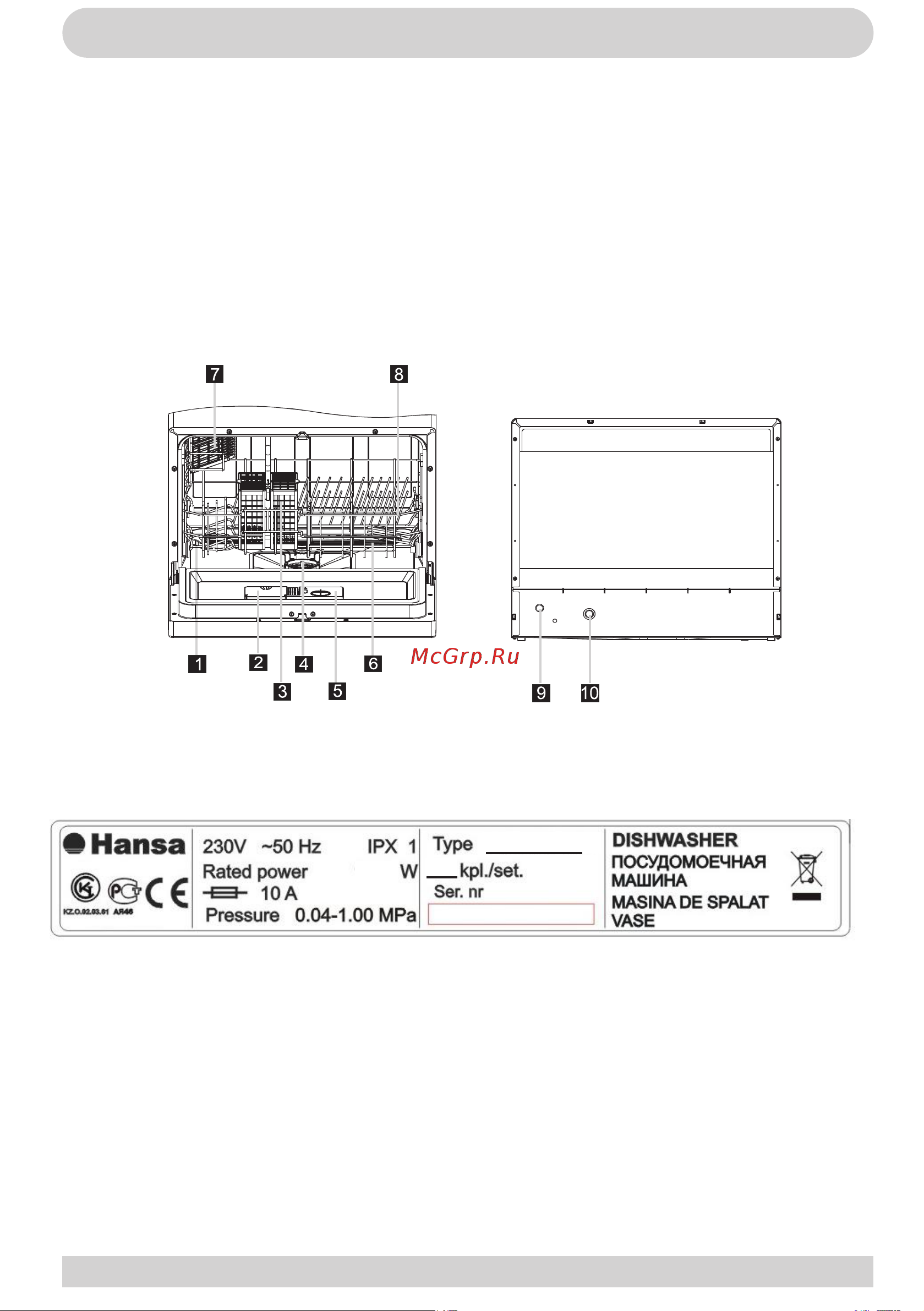 Hansa ZWM 515 WH [7/24] Устройство посудомоечной машины