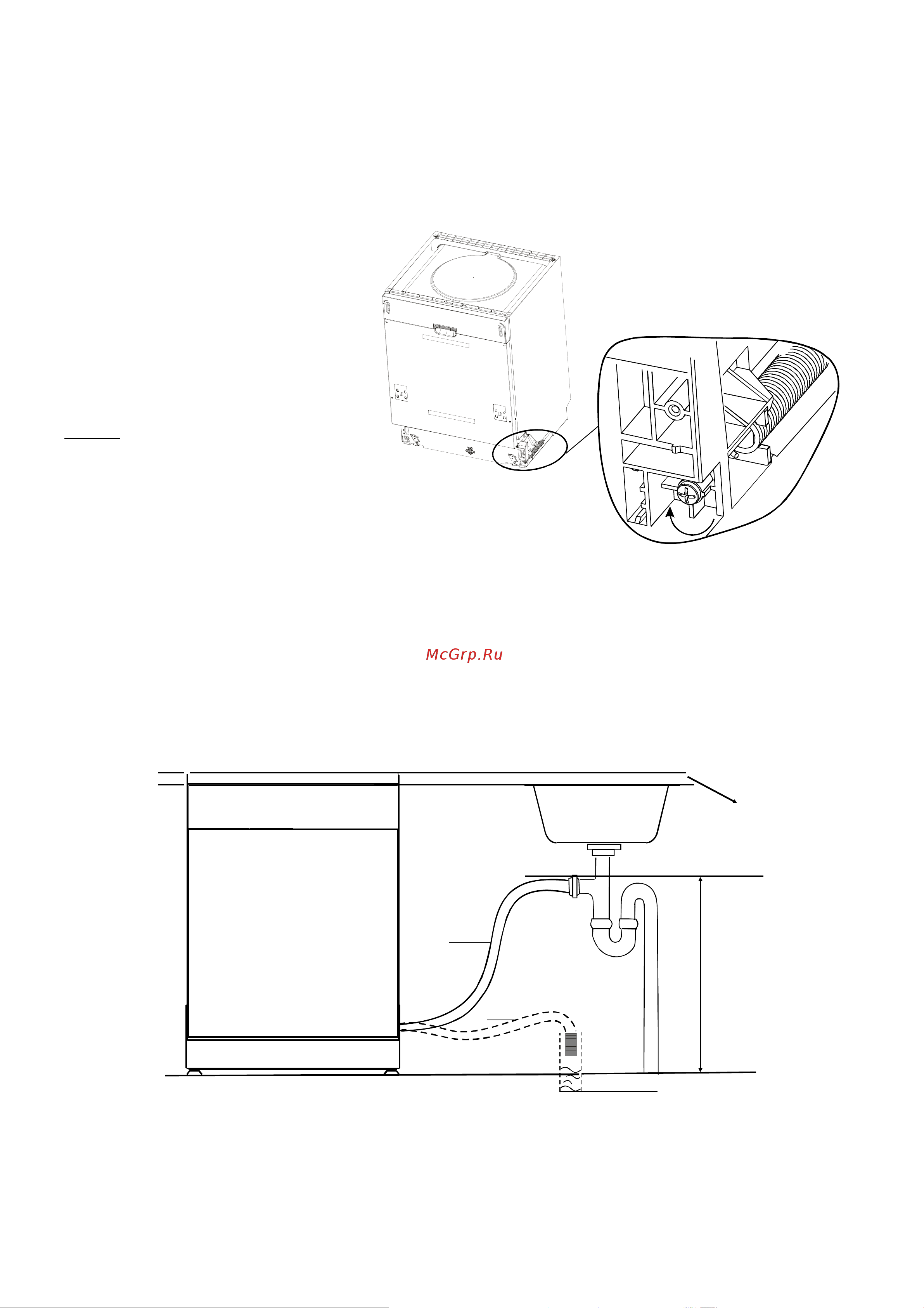 Teka DW1 455 FI [23/33] Подключение сливных шлангов