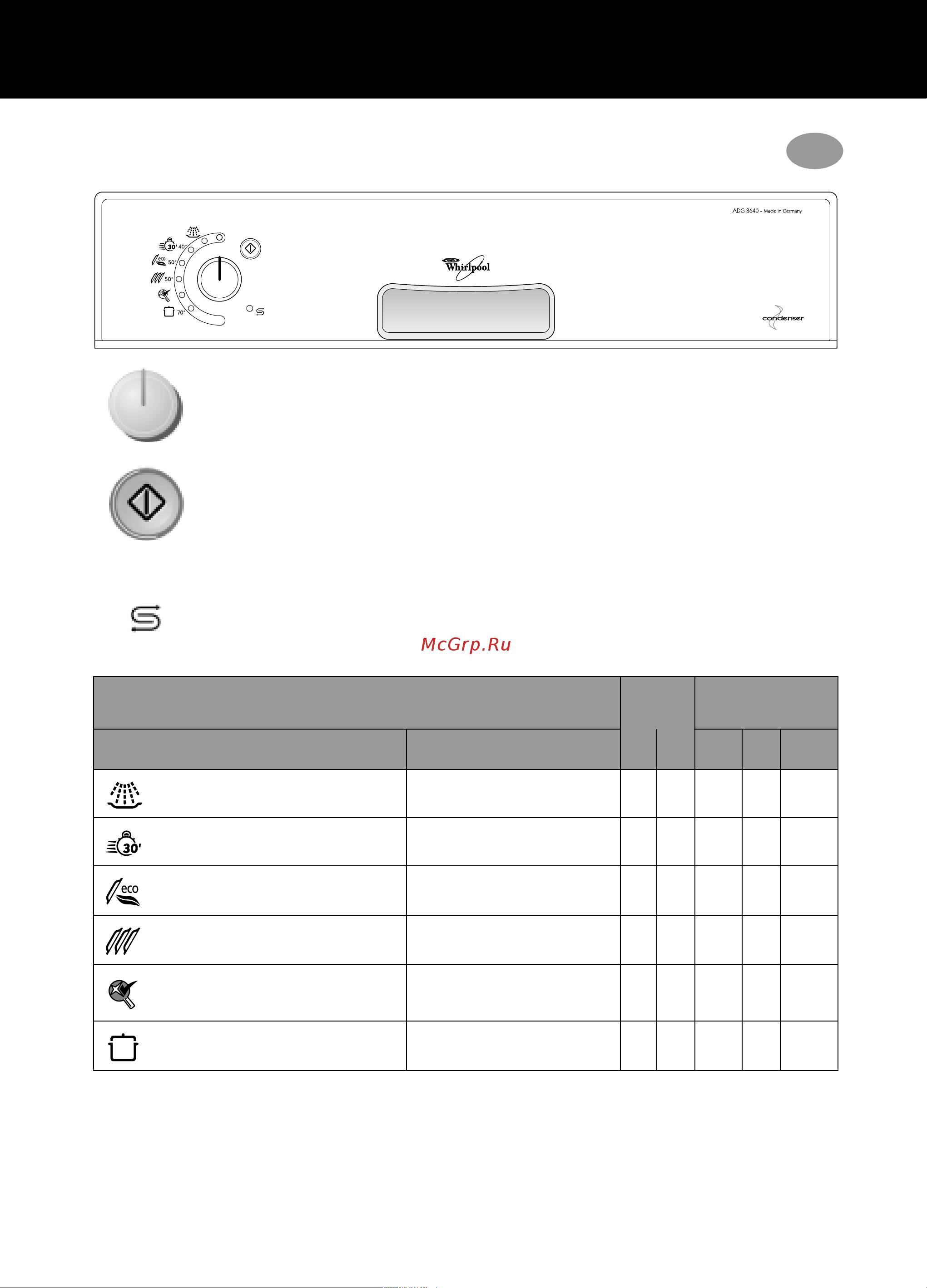 Whirlpool ADG 8640 Руководство по эксплуатации онлайн