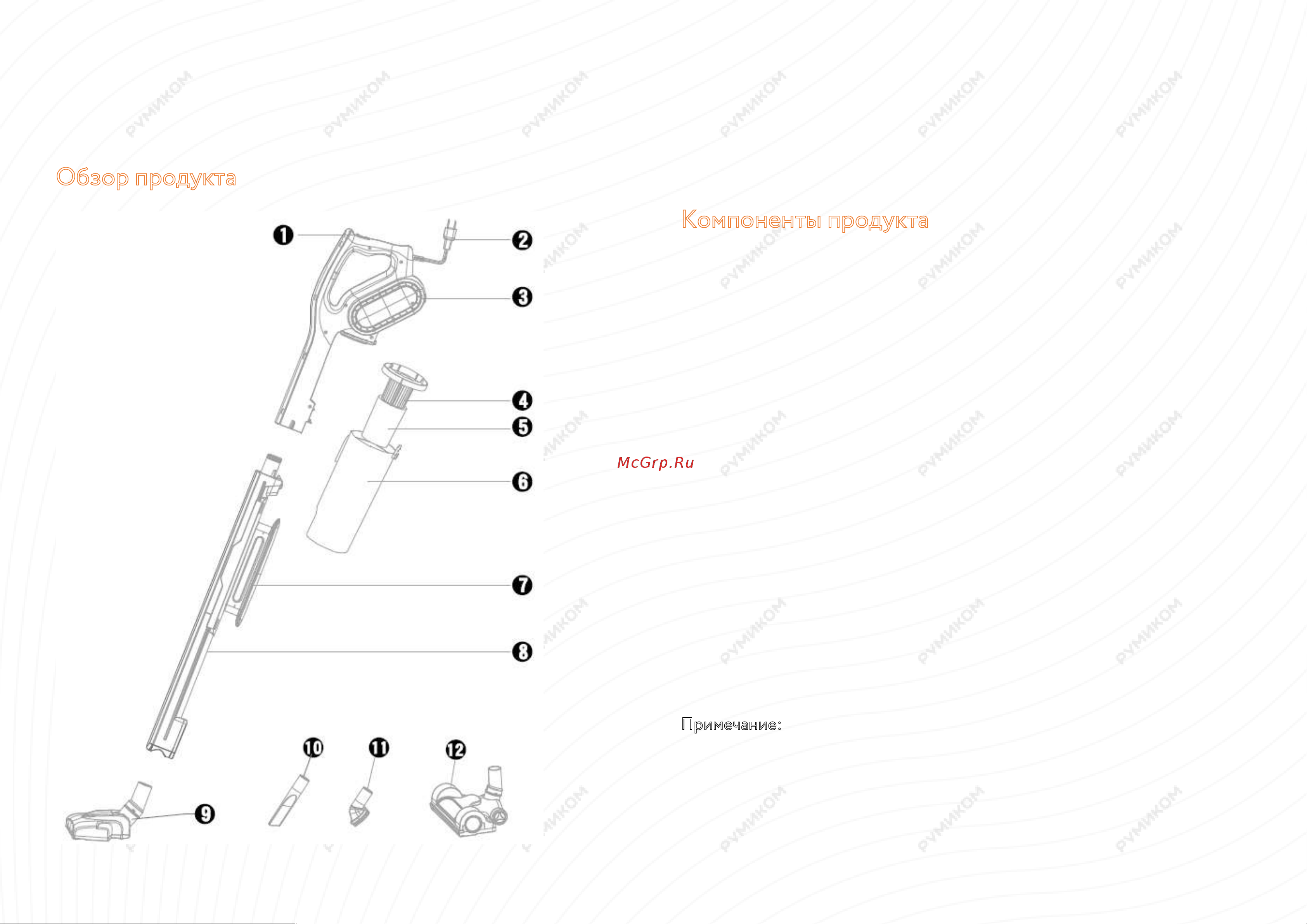 Xiaomi Deerma Vacuum Cleaner DX700S [2/6] Компоненты продукта