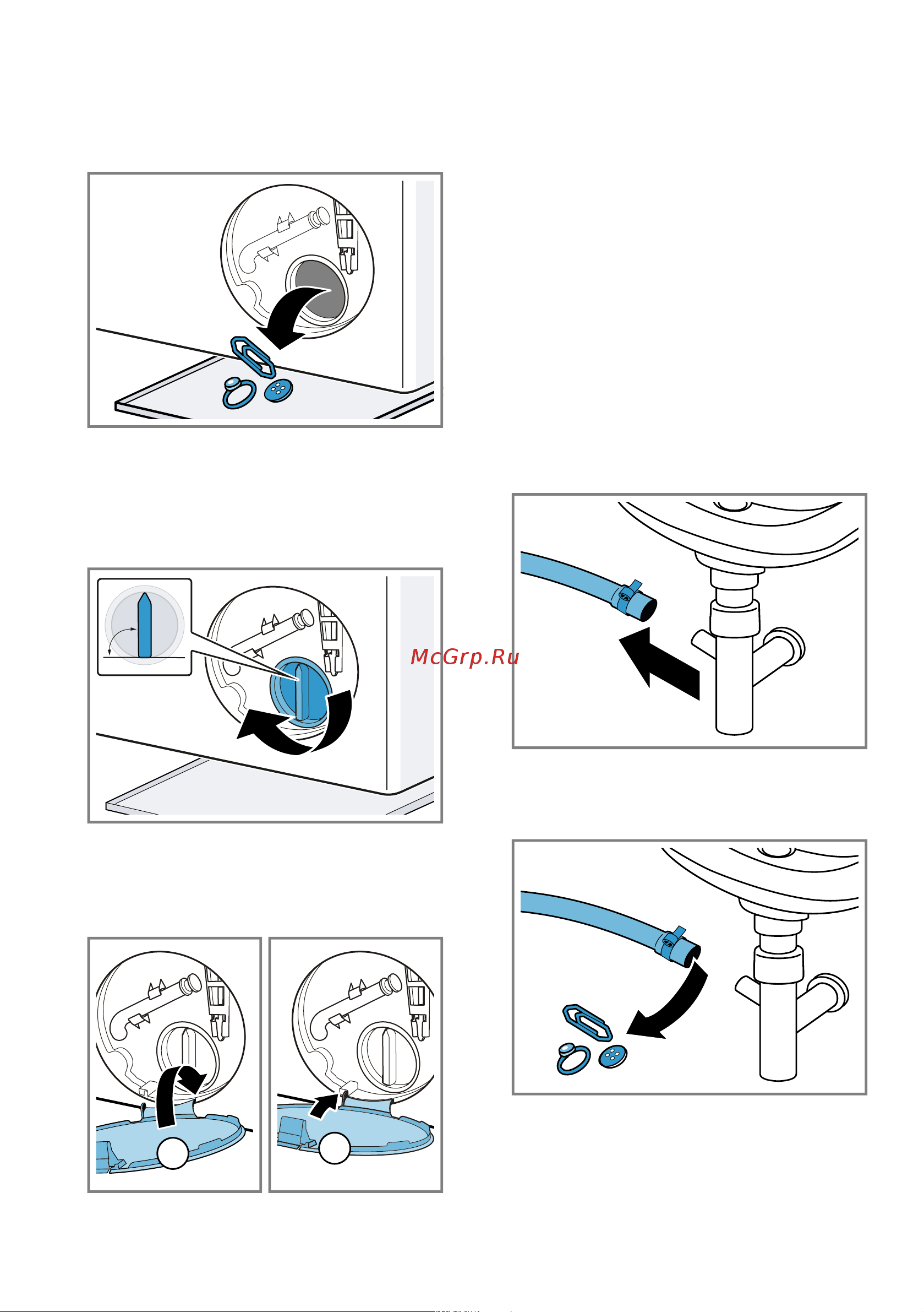 Bosch WGA242X0ME [50/68] Га в месте подсоедине ния к сифону
