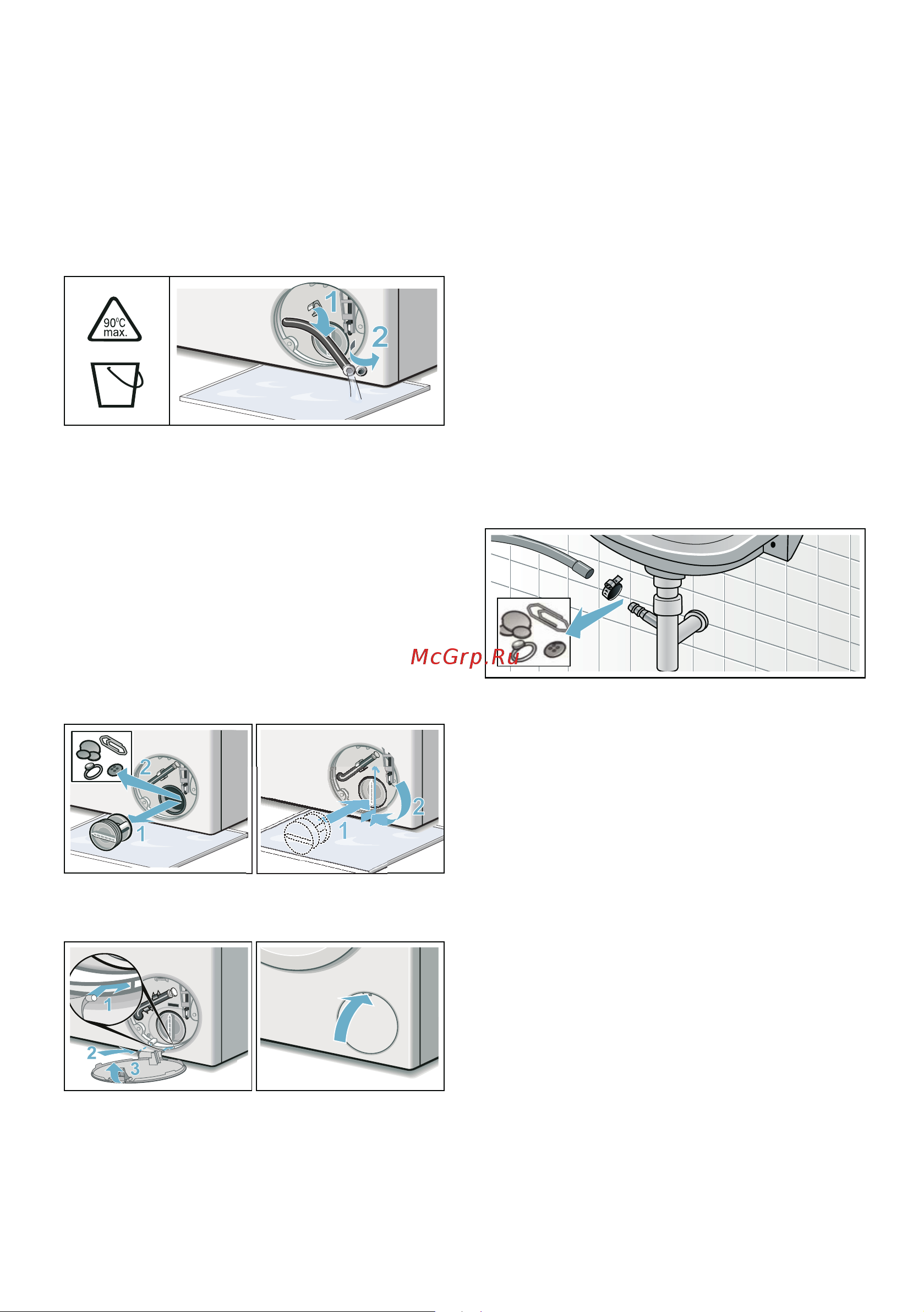Bosch WLL 24347OE [38/48] Засорение фильтрa в шланге для подачи воды