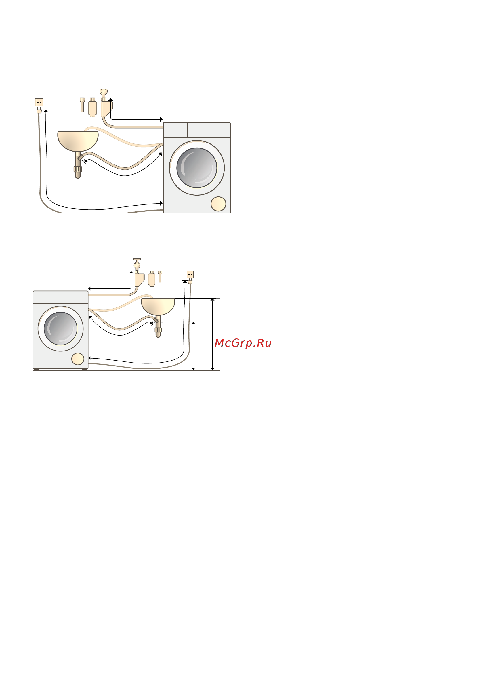 Bosch WVG 30461ME [16/48] Длина шлангов и кабеля