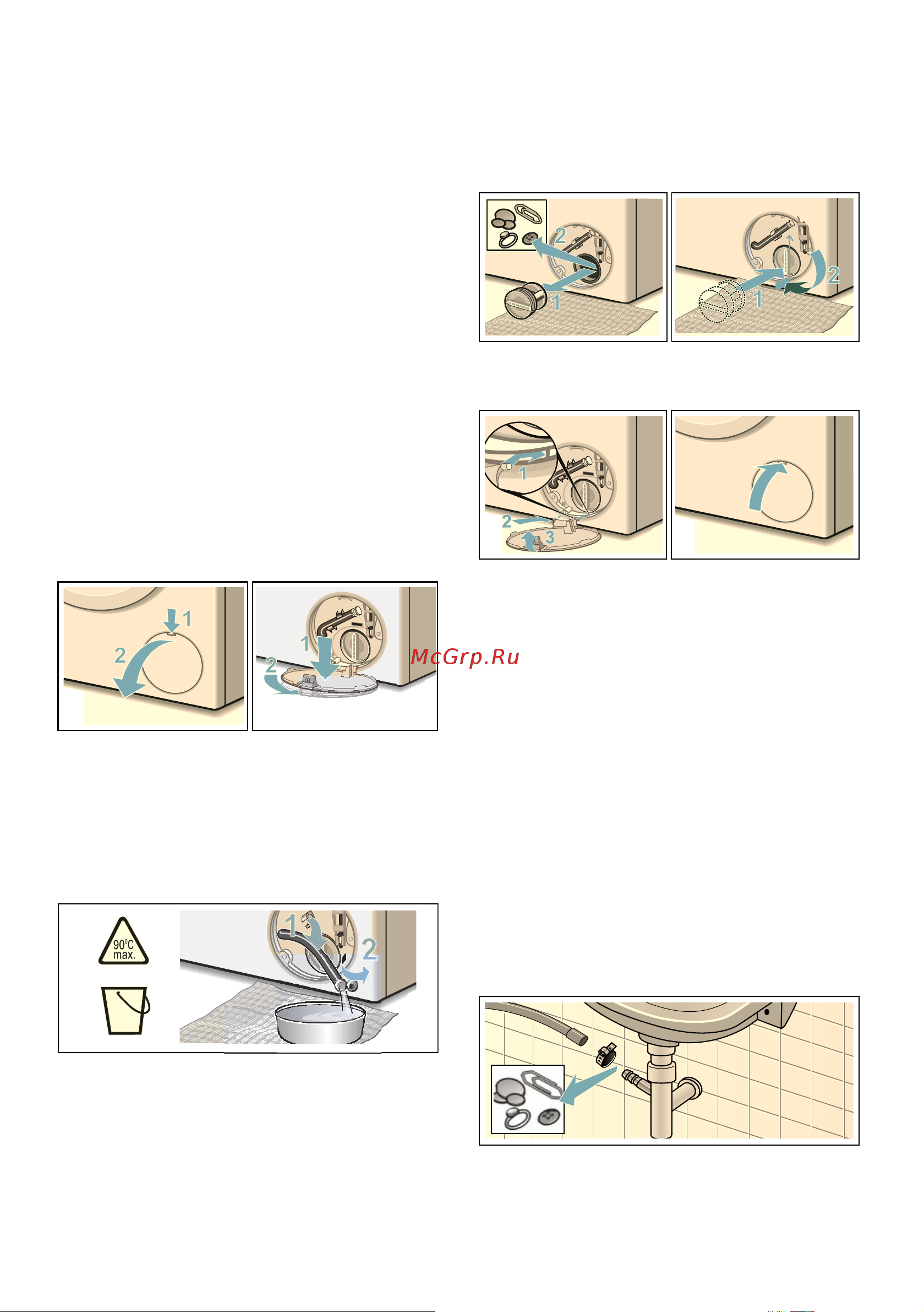 Bosch WVG 30461ME [41/48] Насос для стирального раствора засорен