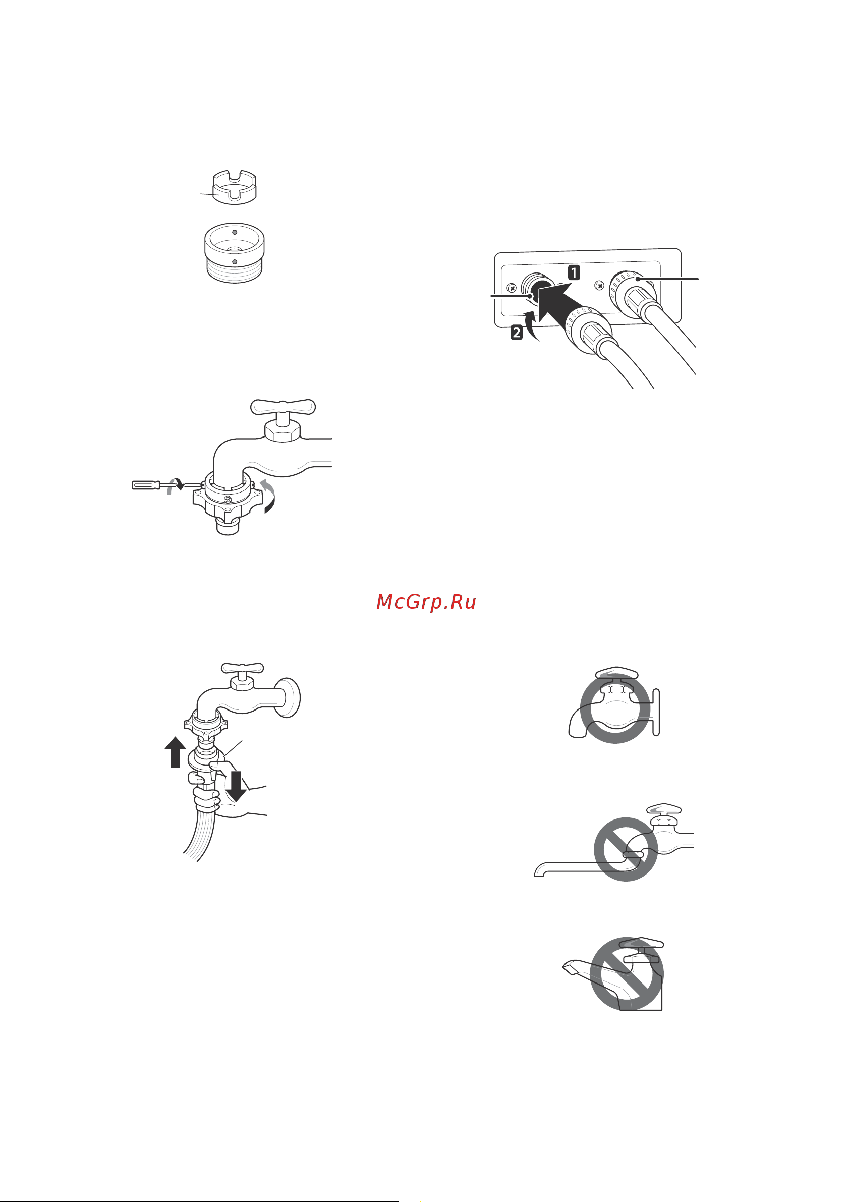 LG F4J3TS0W [15/44] Подключение шланга к устройству